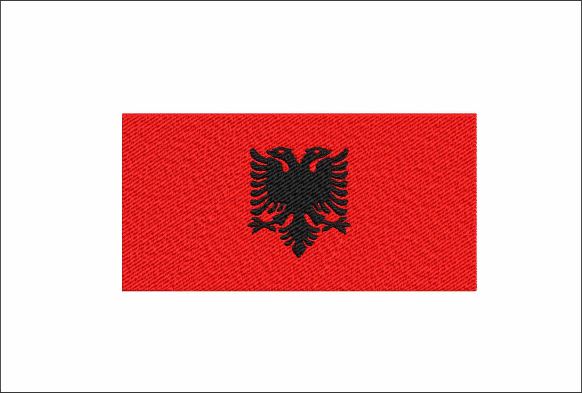 Albania Flag, National Map Flag, Red & Black, double headed eagle machine pattern embroidery file - instant download