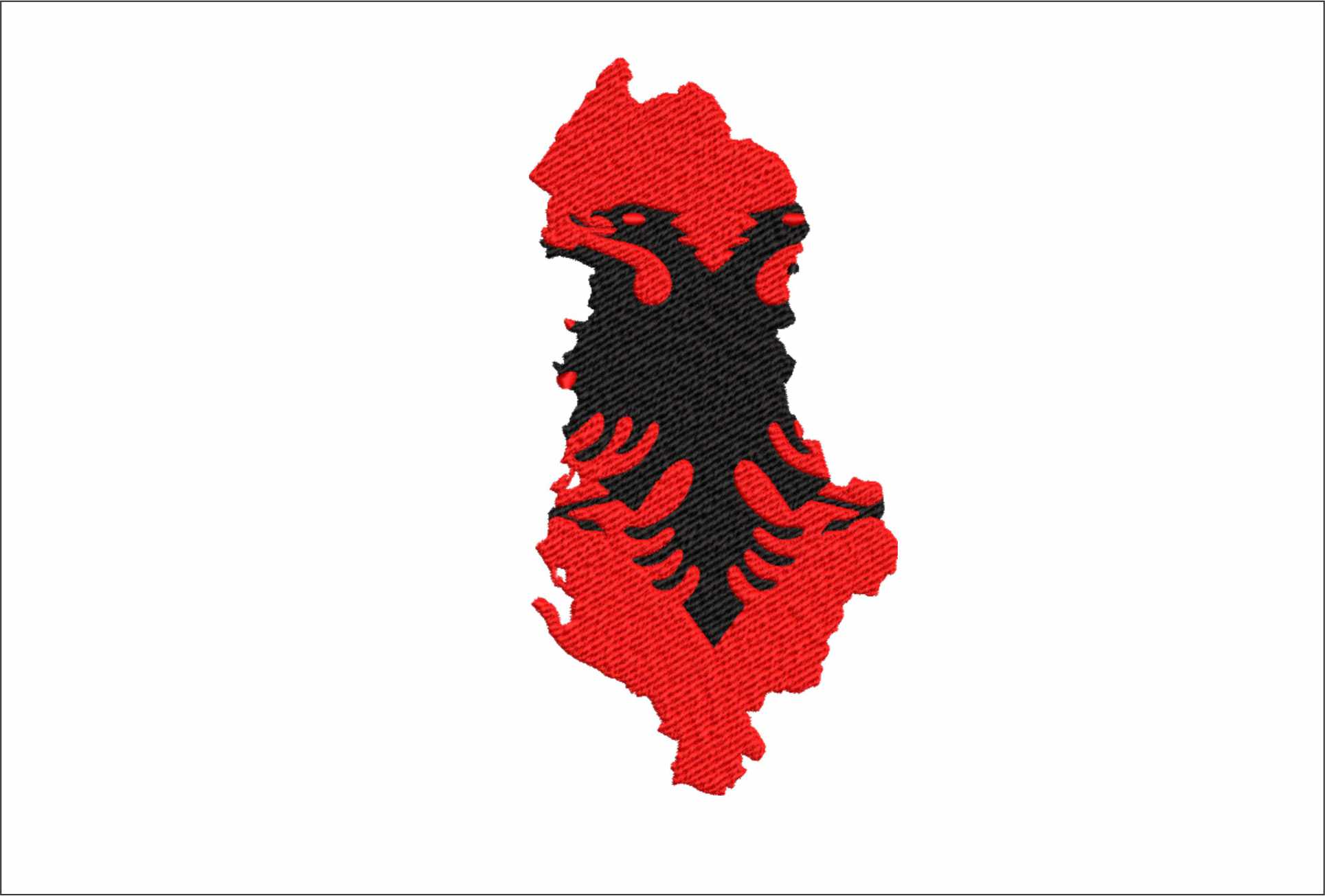 Albania Flag Outline of Country, National Map Flag, Red & Black, double headed eagle machine pattern embroidery file - instant download (Copy)