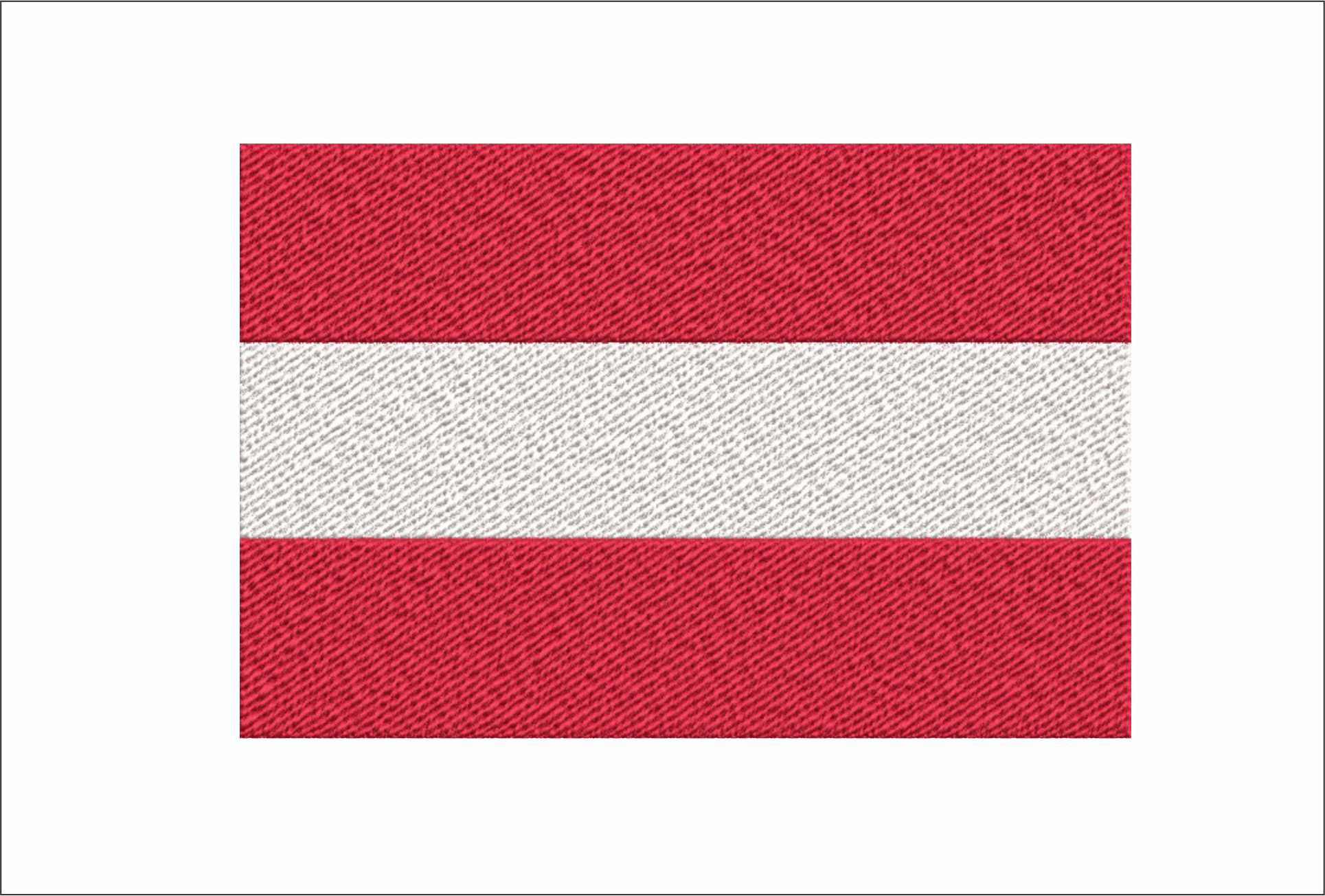 Austria Flag, National Map Flag, Red White, machine pattern embroidery file - instant download