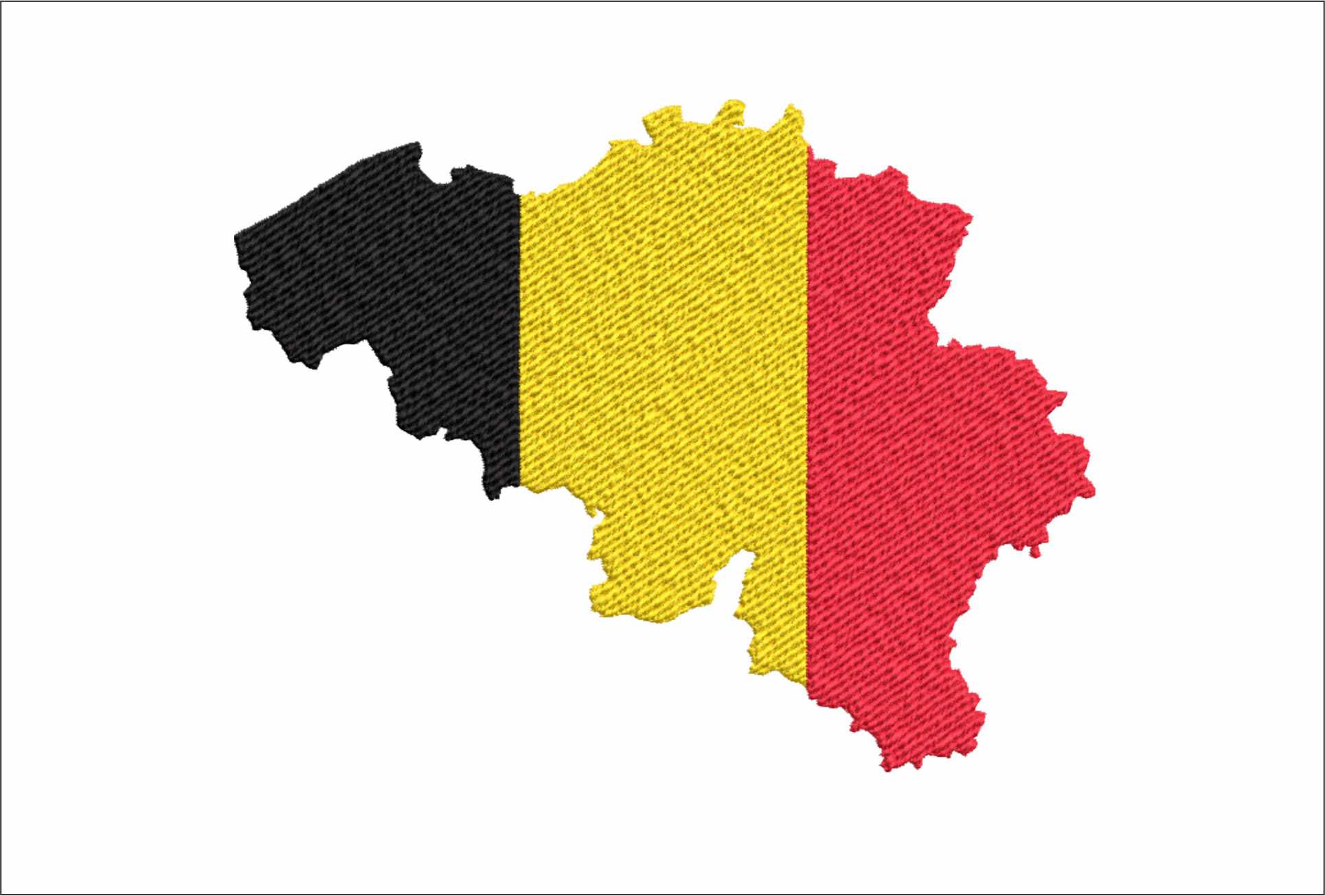 Belgium Map Flag in Country outline, National Map Flag Black Yellow and Red machine pattern embroidery file - instant download (Copy)