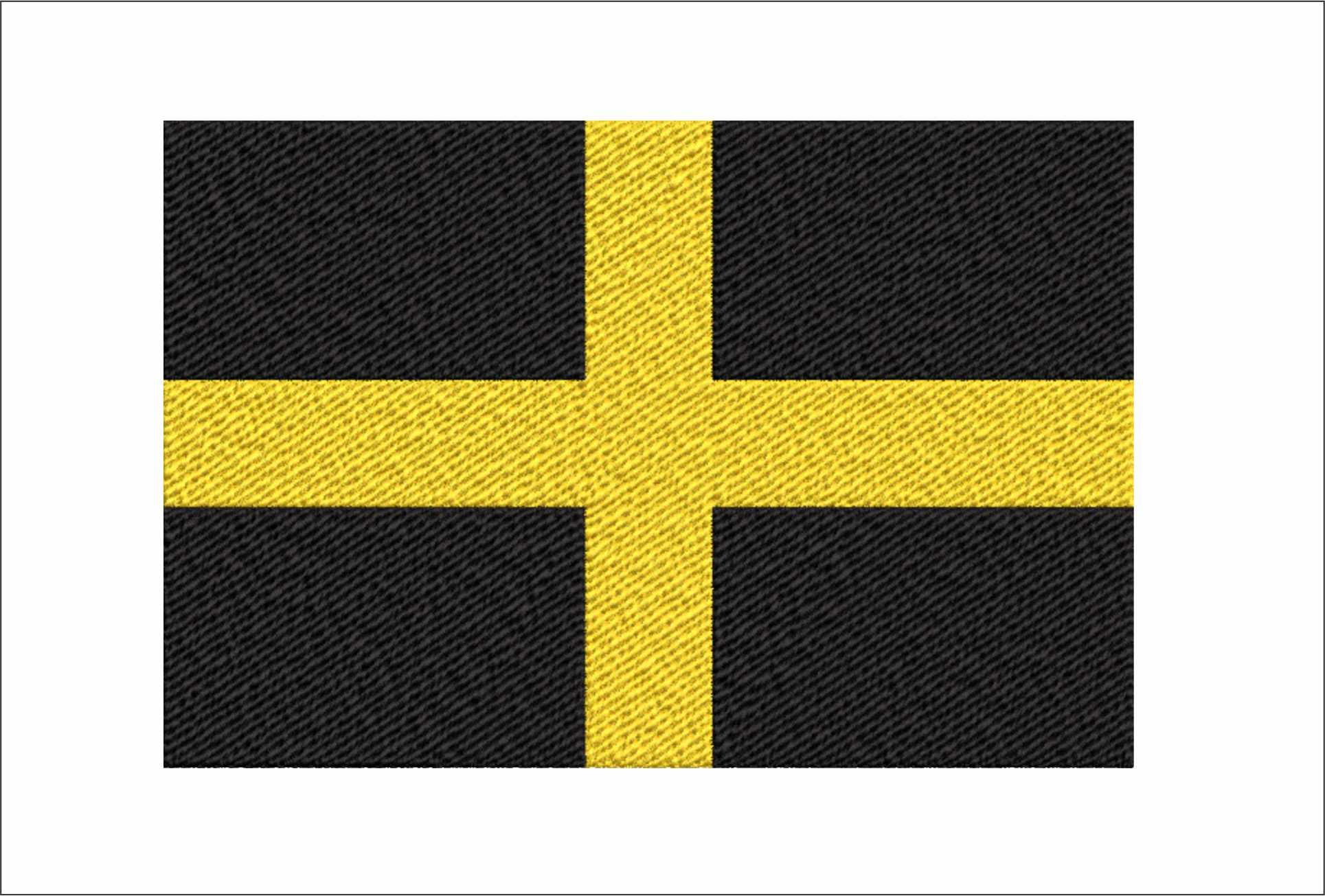 Scotland Flag of St David outline, National Map Flag, Black and Gold Cross machine pattern embroidery file - instant download