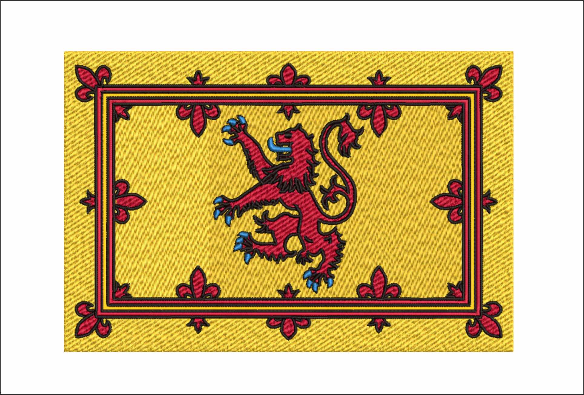 Scotland Flag of Saltire outline, National Map Flag, Red and Gold Cross machine pattern embroidery file - instant download