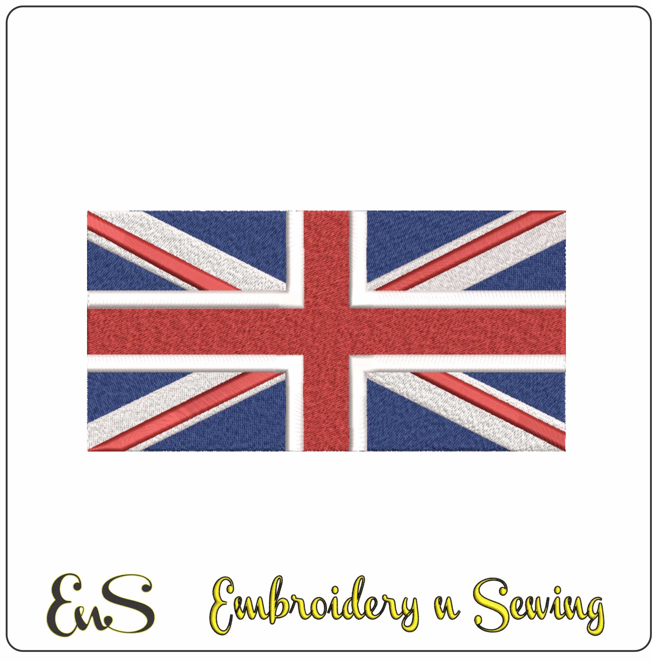 Great Britain Flag of United Kingdom, National Map Flag, Red White and Blue machine pattern embroidery file - instant download