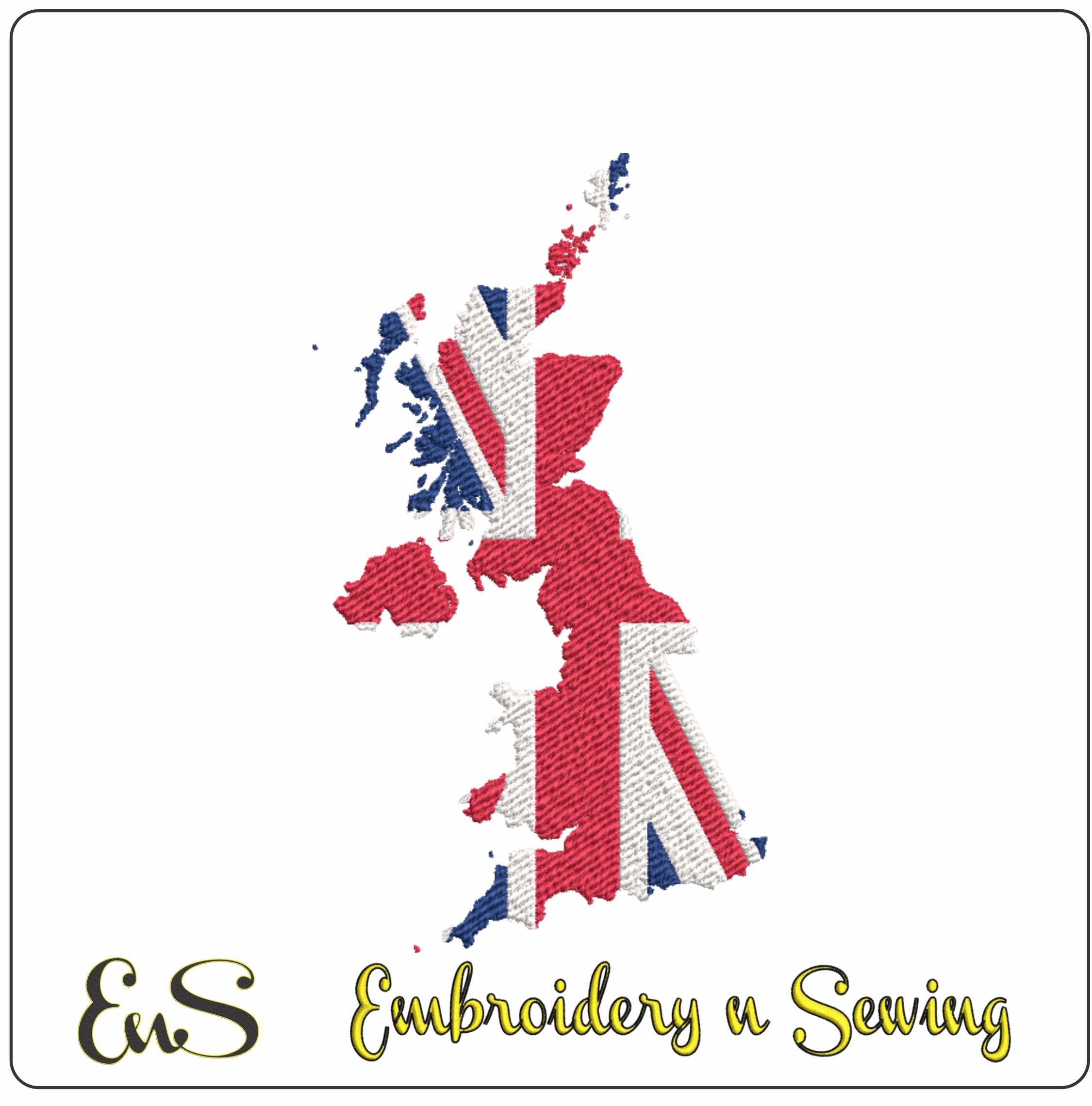 Great Britain Flag of United Kingdom, National Map Flag, Red White and Blue machine pattern embroidery file - instant download (Copy)