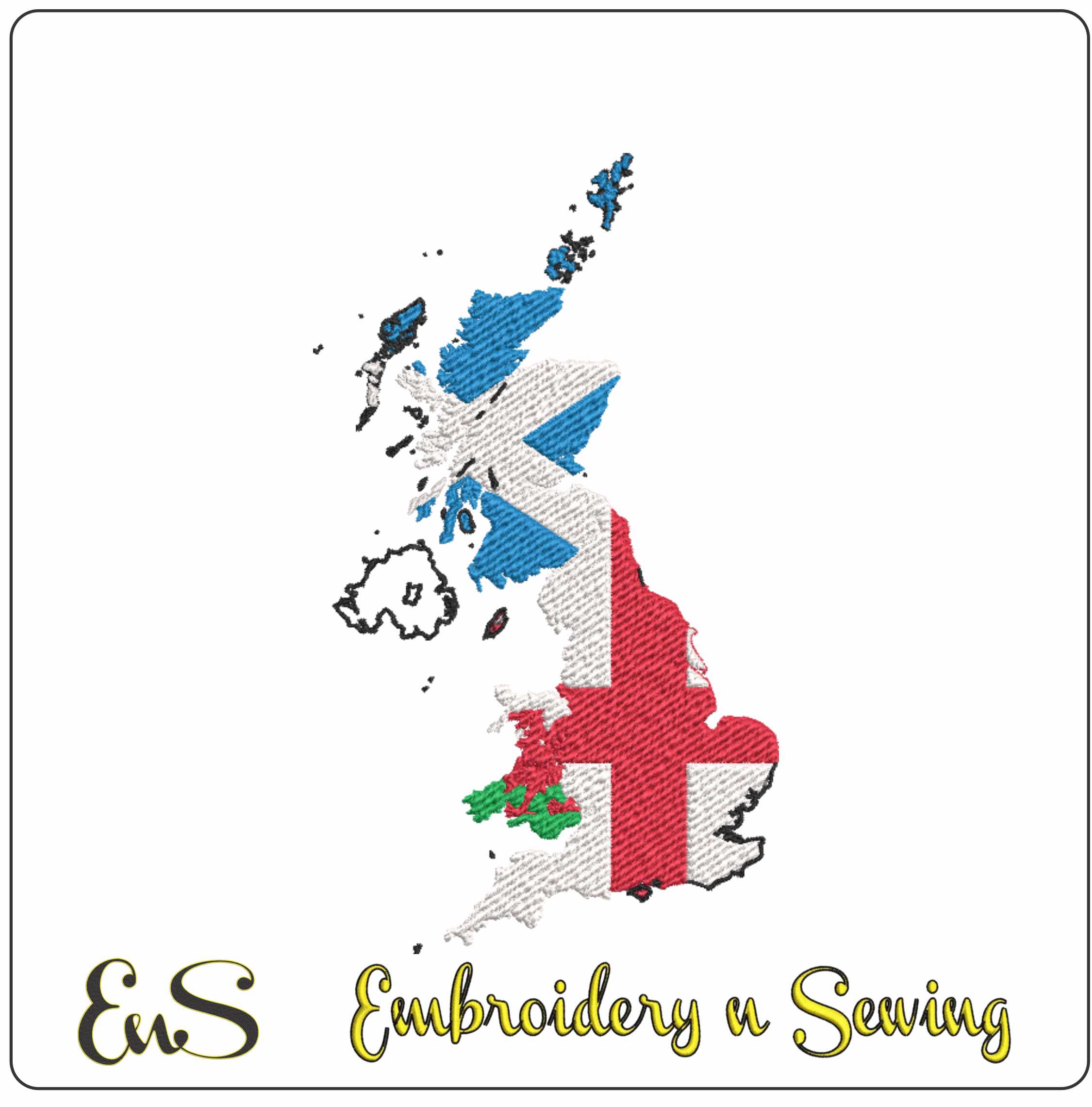 Great Britain Flag of United Kingdom, of all UK flags National Map Flag, Red White and Blue machine pattern embroidery file - instant download