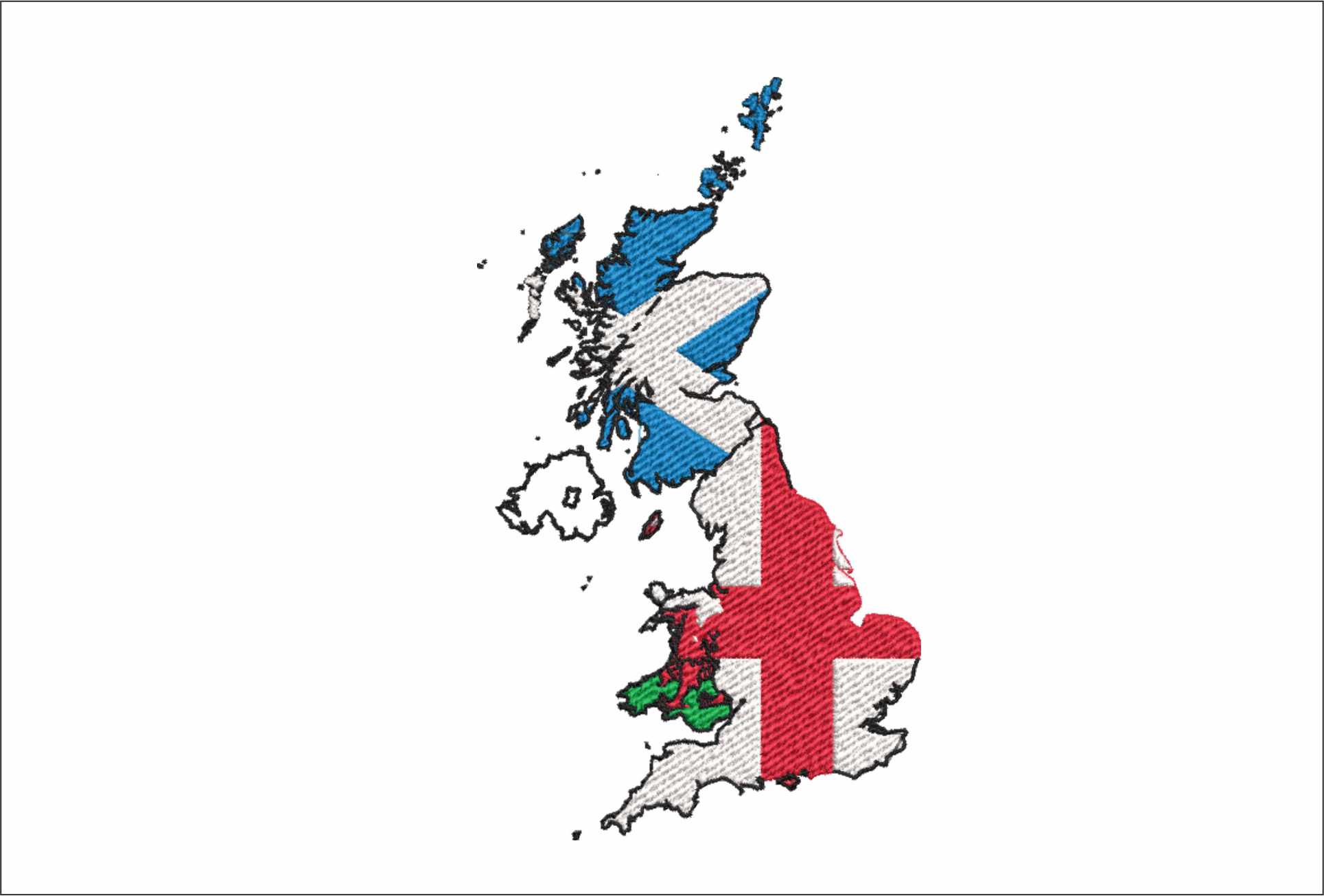 Great Britain Flag of United Kingdom, of all UK flags National Map Flag, Red White and Blue machine pattern embroidery file - instant download