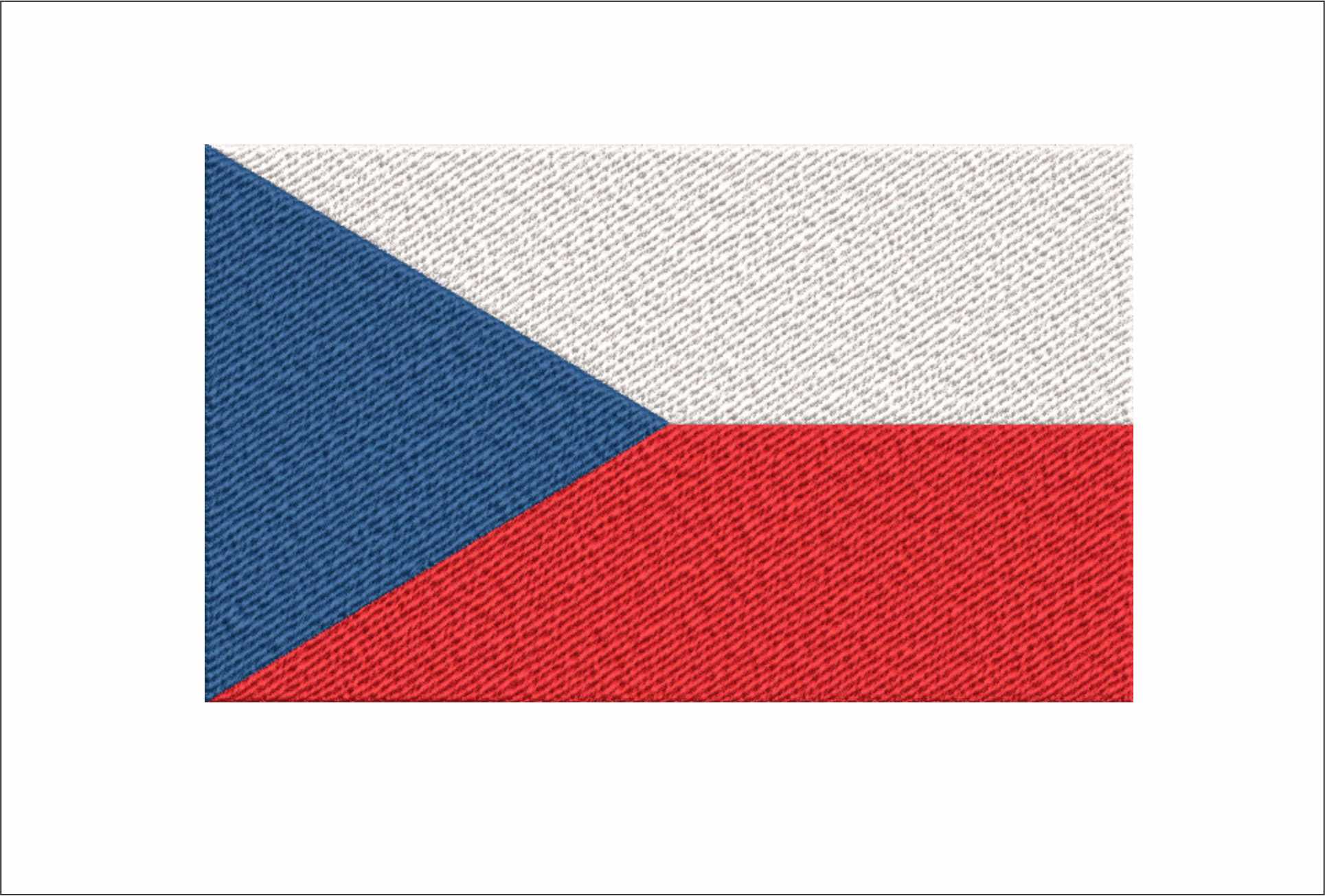 Czech Republic Map Flag in Country outline, National Map Flag Red Blue and White machine pattern embroidery file - instant download