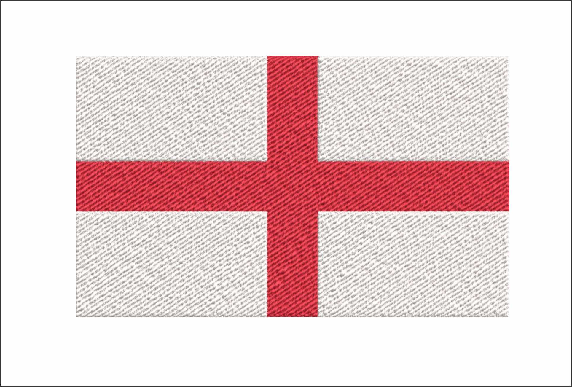 England Flag in outline, Country White and Red machine pattern embroidery file - instant download