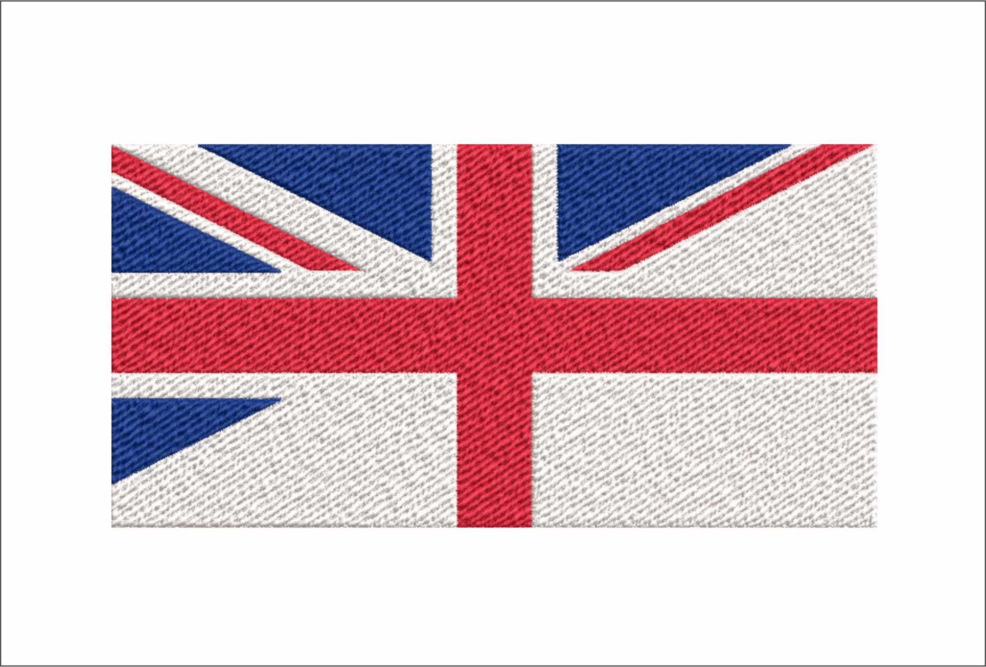 England UK Flag in outline, Country Red, White and Blue machine pattern embroidery file - instant download