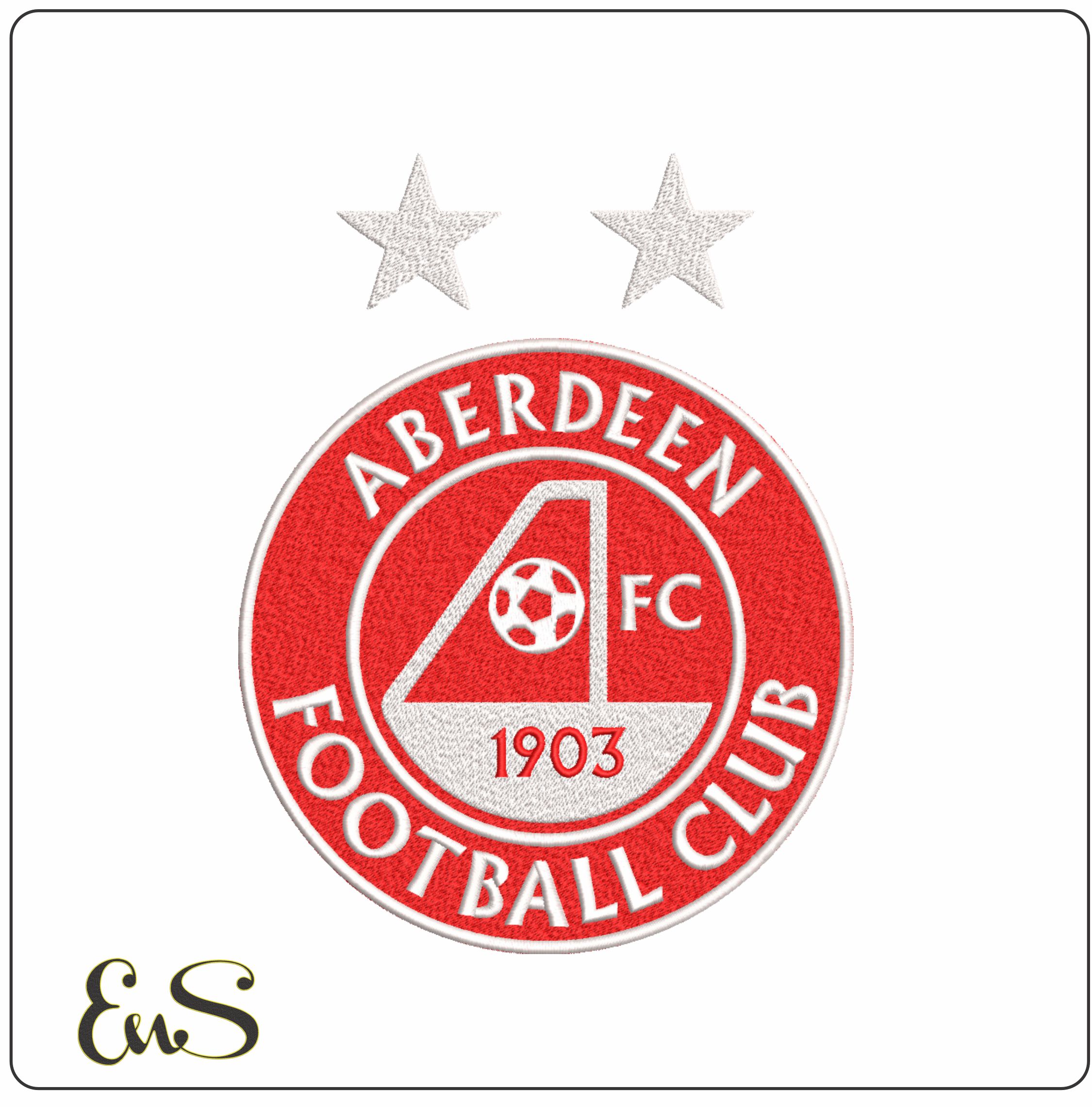 Aberdeen embroidery design - The Red and White design machine pattern embroidery file instant download in a frame