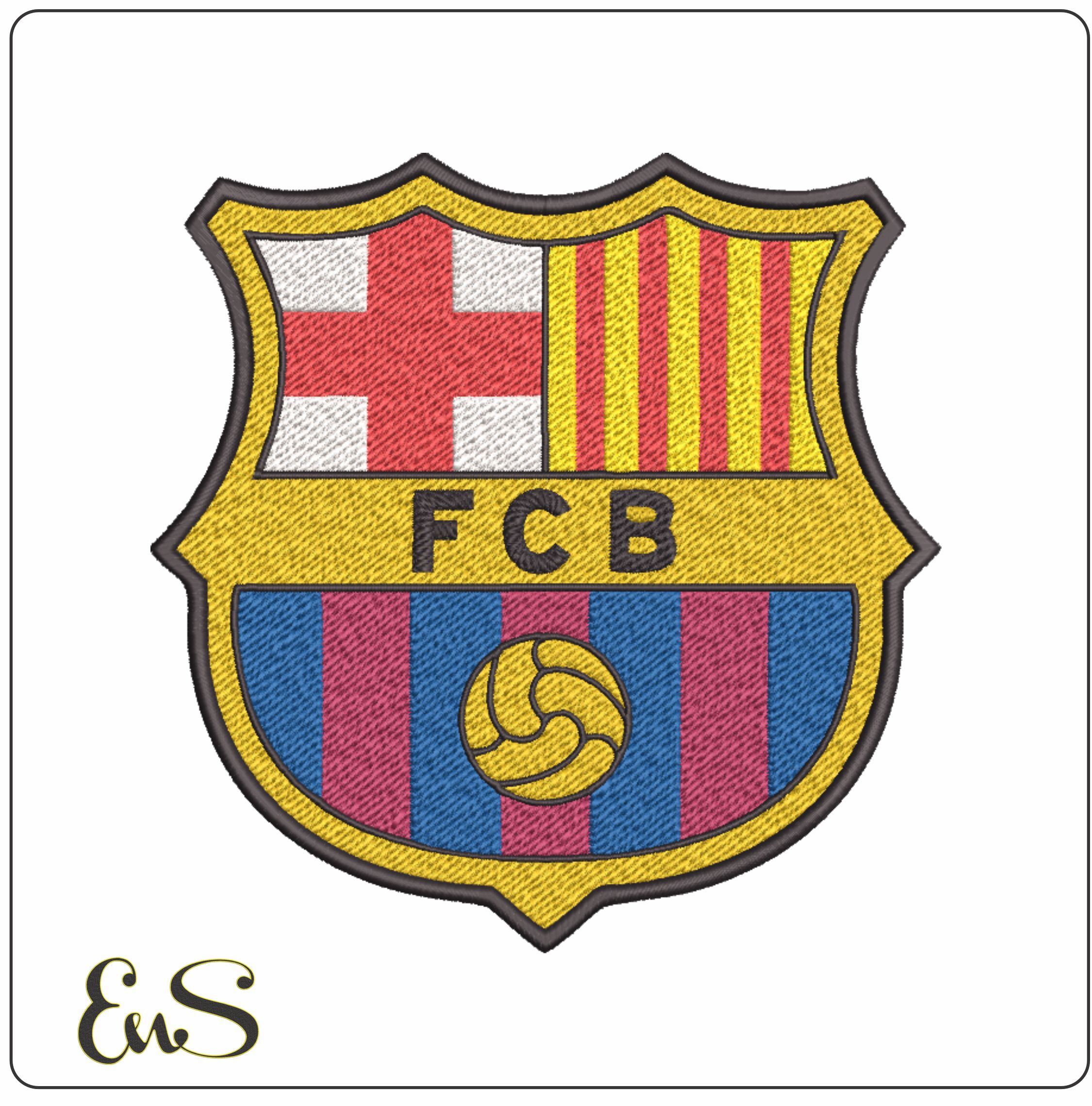 Barcelona embroidery design - One of Spain's greatest football teams The Red, Blue and Gold design machine pattern embroidery file instant download in a frame