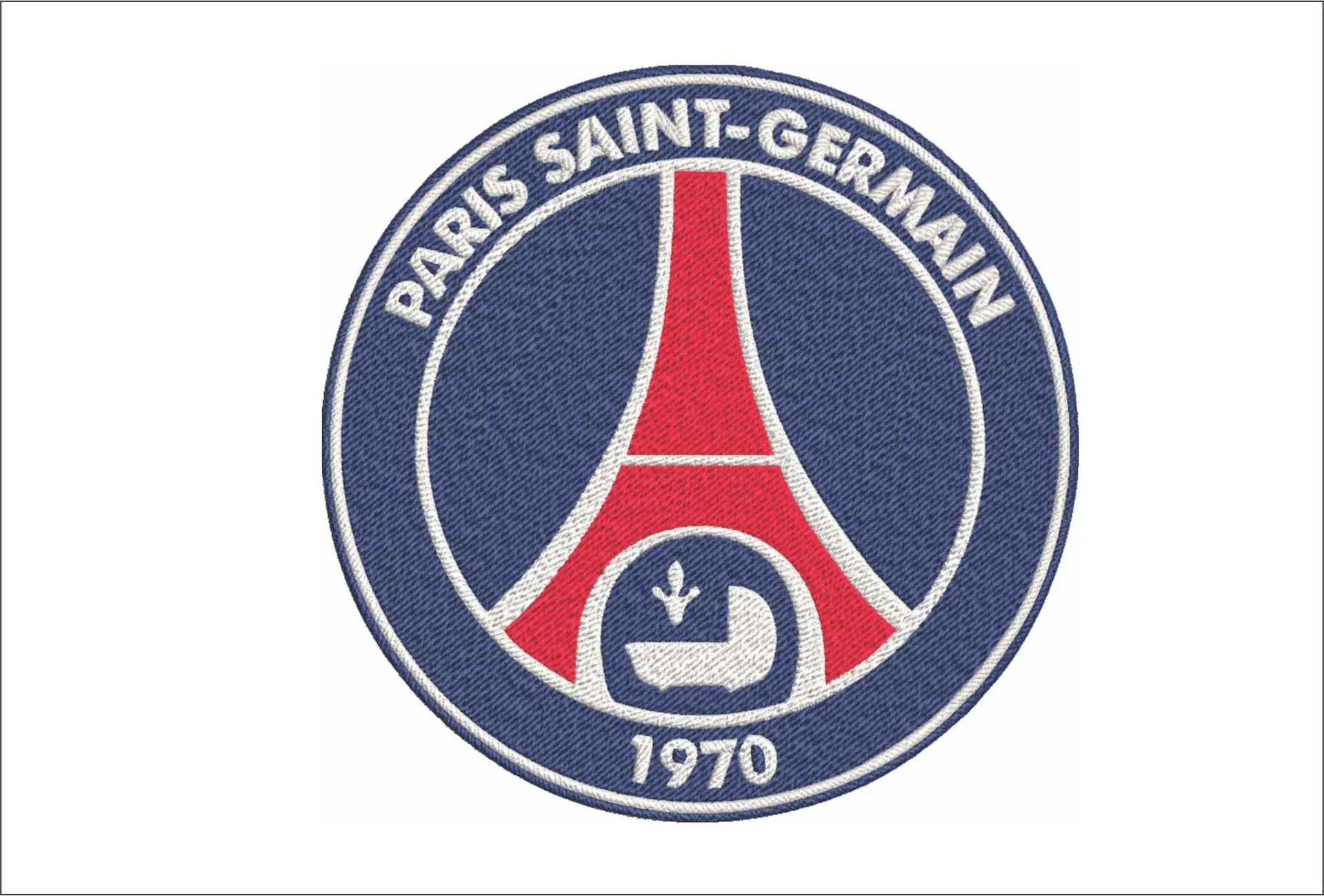 Paris Saint Germain PSG embroidery design - France's greatest football teams The Blue and White PSG design machine pattern embroidery file instant download in a frame