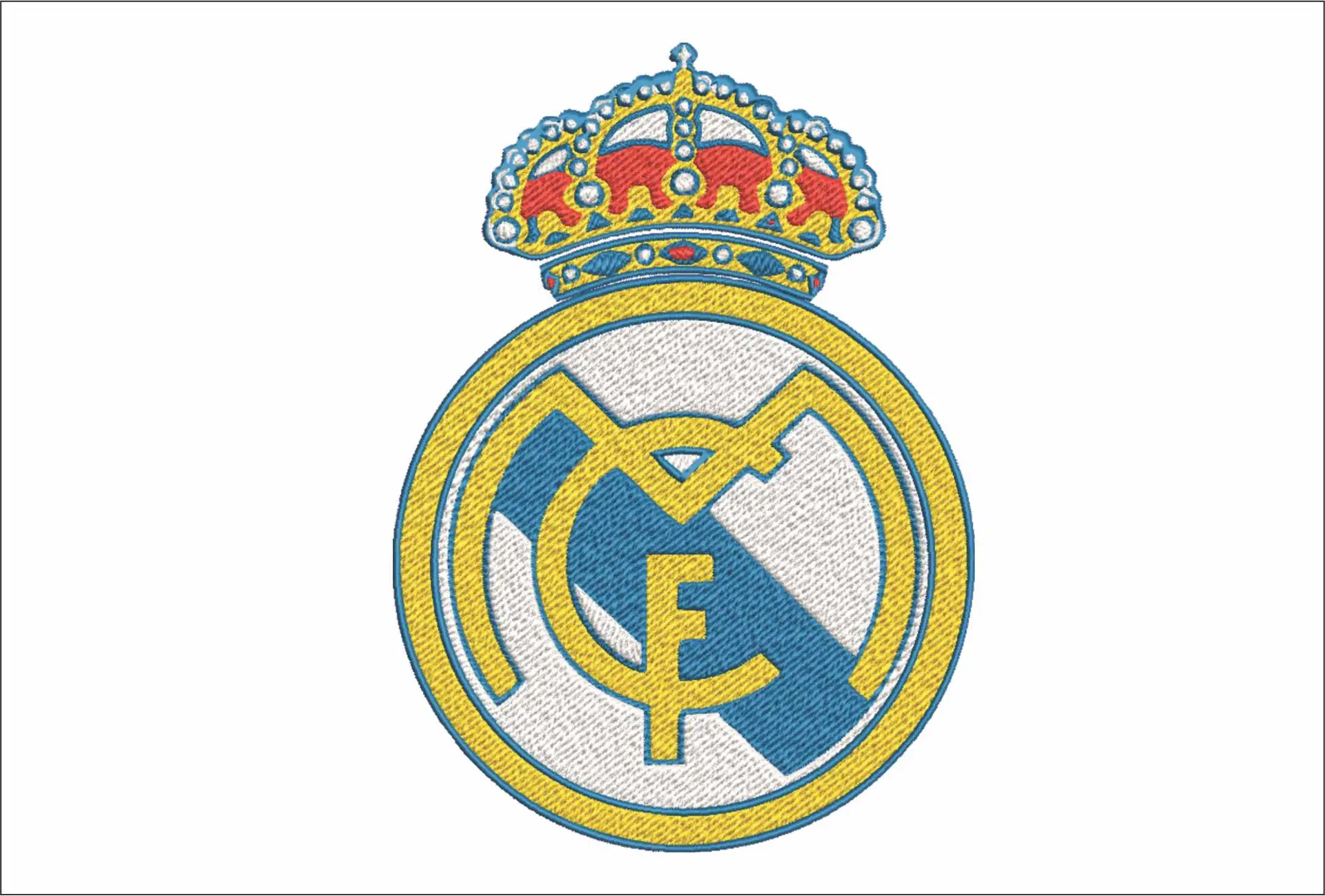 Real Madrid embroidery design - One of Spain's greatest football teams The Blue and White design machine pattern embroidery file instant download in a frame