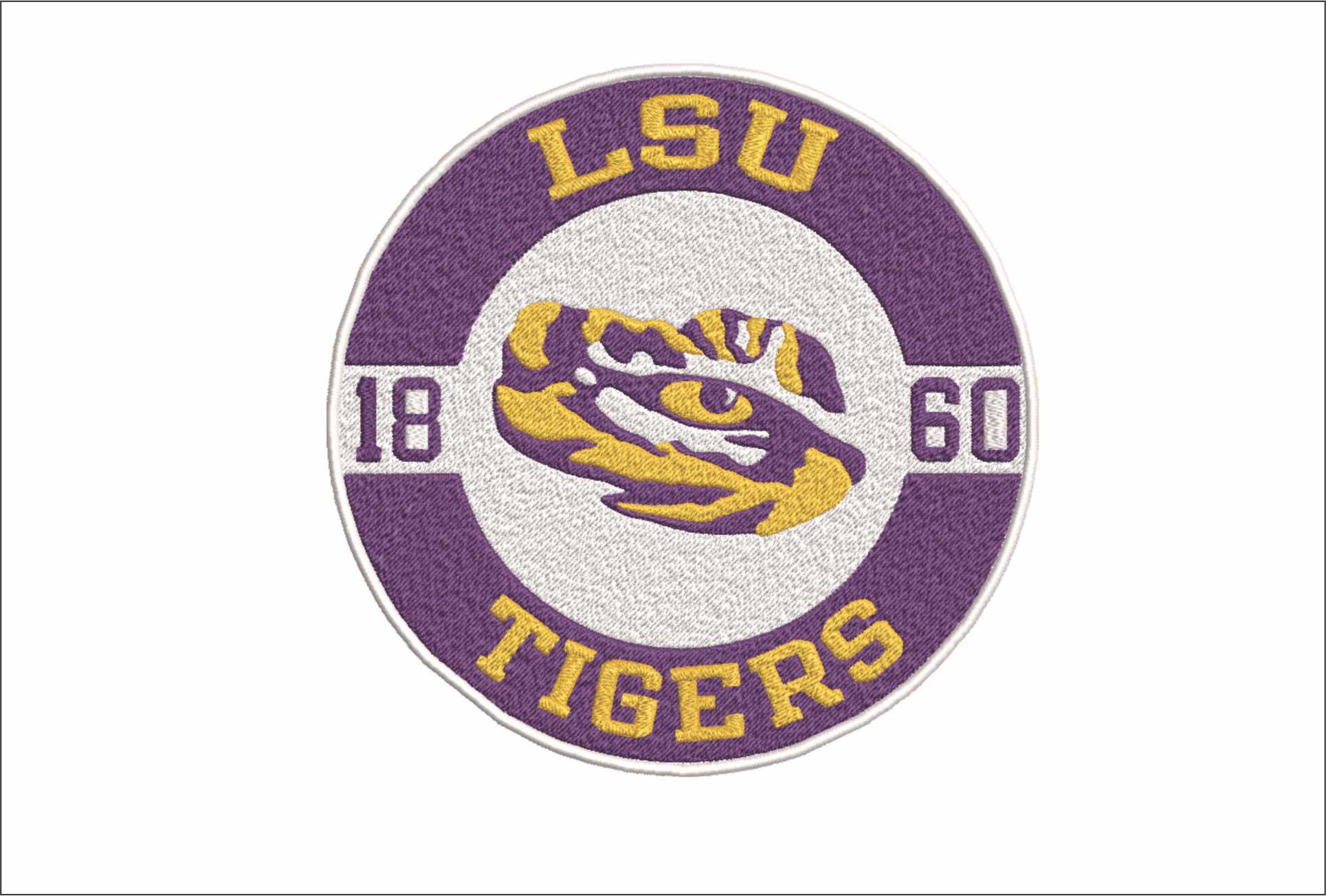 LSU Fighting Tigers Emblem 1860 embroidery design - Fighting Tigers Logo - Louisiana State University  Logo  embroidery machine  pattern embroidery file - instant download in a frame