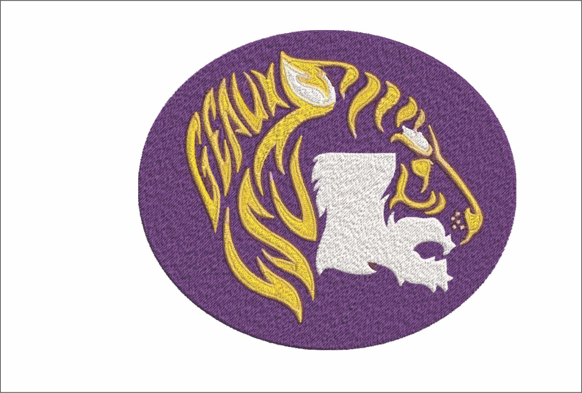 LSU Fighting Tigers Geaux embroidery design - Fighting Tigers Logo - Louisiana State University  Logo  embroidery machine  pattern embroidery file - instant download in a frame