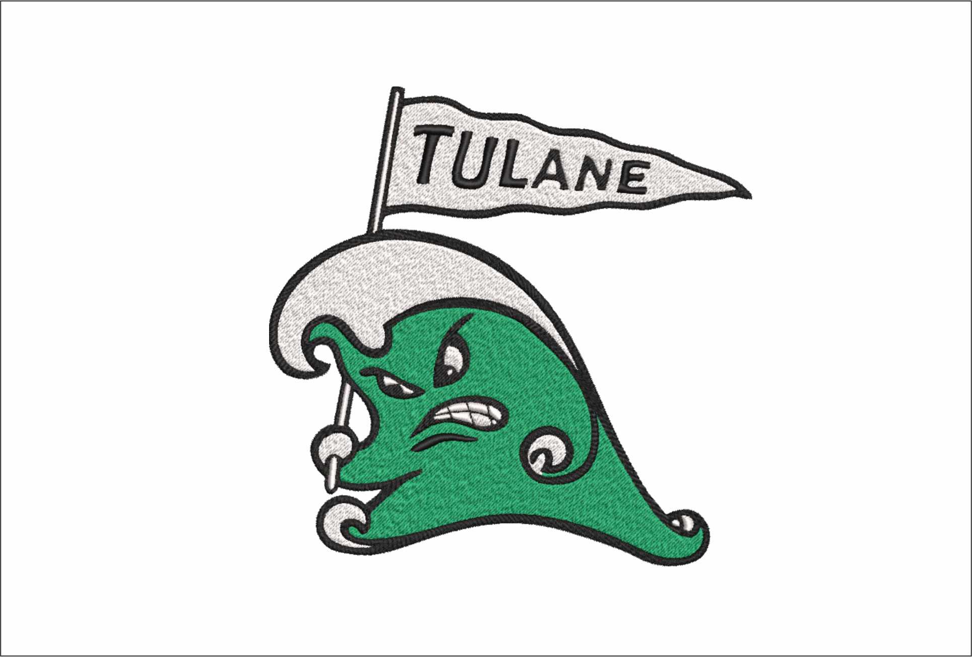 Tulane Green Wave 1964 Logo embroidery design -Tulane Green Wave Logo  embroidery machine pattern embroidery file - instant download