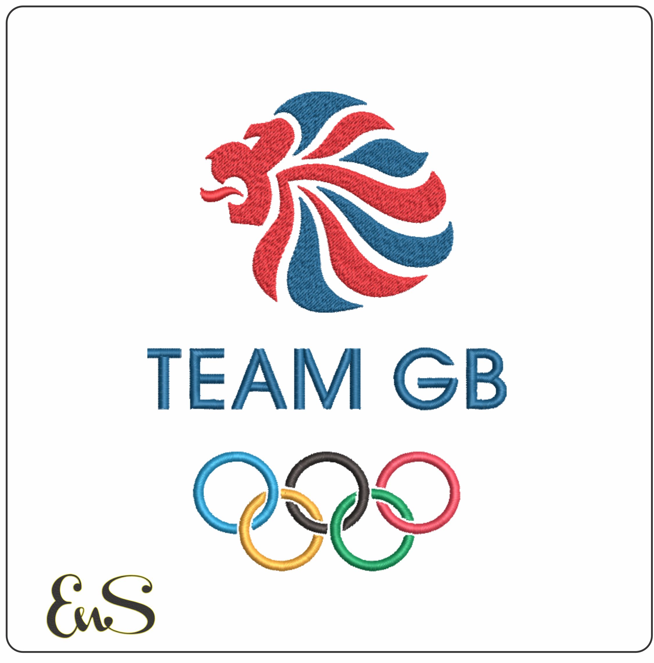 Team GB Lion and Olympic rings since embroidery design - Paris 2024 - Olympic committee Logo embroidery machine pattern embroidery file - instant download