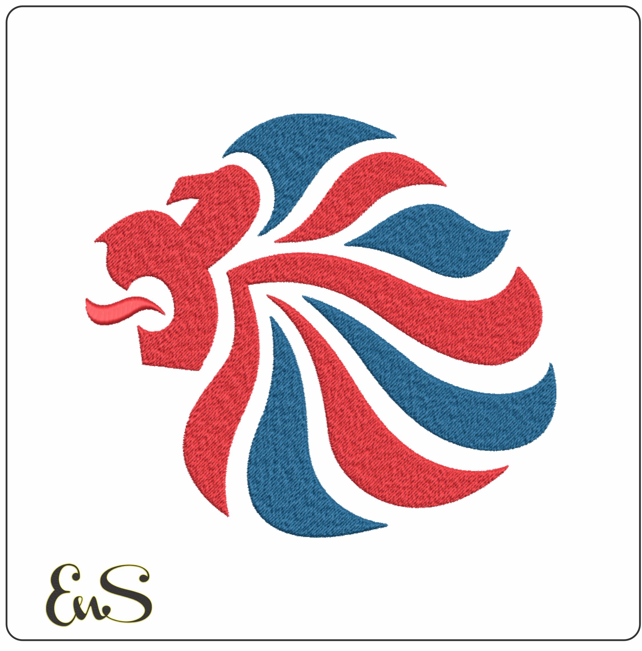 Team GB Lion embroidery design - Paris 2024 - Olympic committee  Logo  embroidery machine  pattern embroidery file - instant download