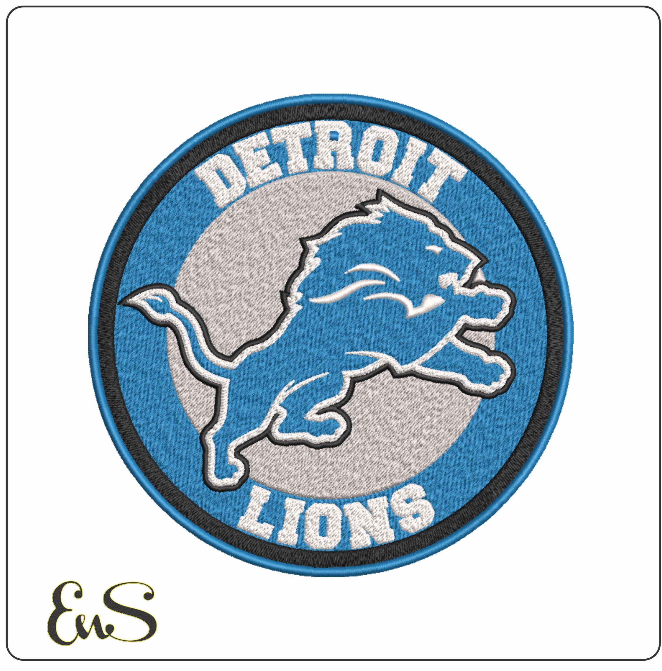 Detroit Lions Emblem NFL embroidery design -Ford Field Detroit Michigan Stadium men's football embroidery machine pattern embroidery file - instant download