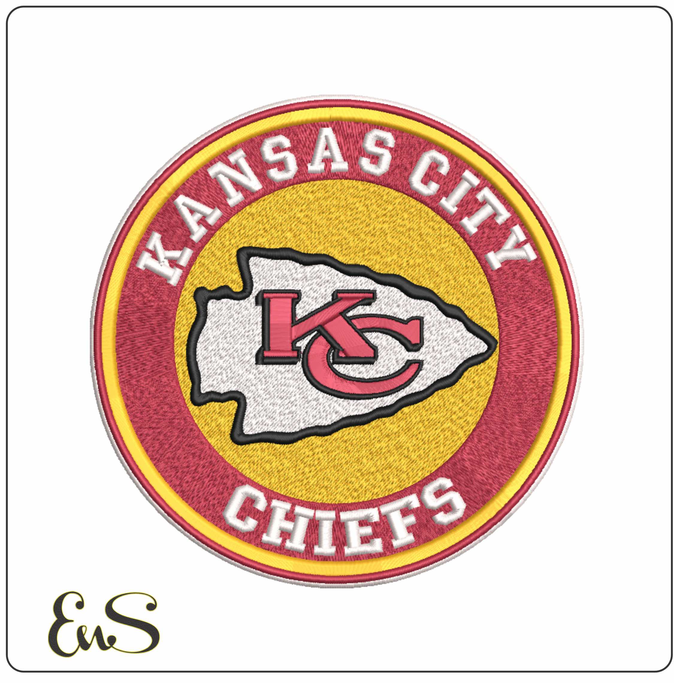 Kansas City Chiefs Emblem NFL embroidery design -Arrowhead Stadium men's football embroidery machine pattern embroidery file - instant download