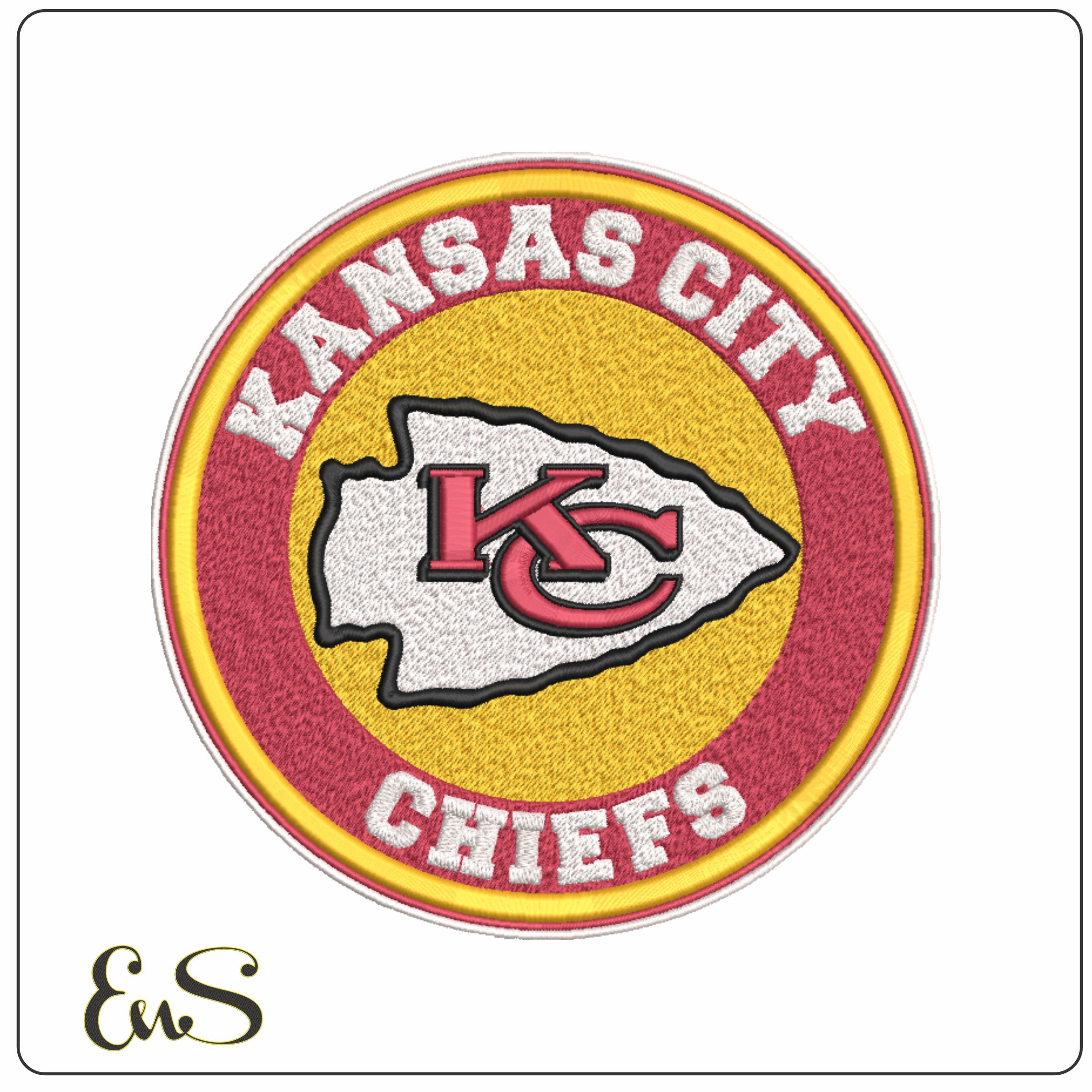 Kansas City Chiefs Emblem NFL embroidery design -Arrowhead Stadium men's football embroidery machine pattern embroidery file - instant download