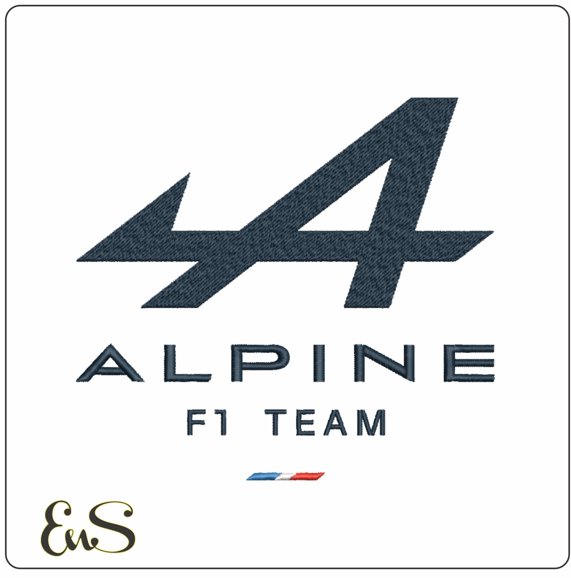 Alpine Renault F1 embroidery design - Alpine F1 design machine pattern Formula Company embroidery file instant download
