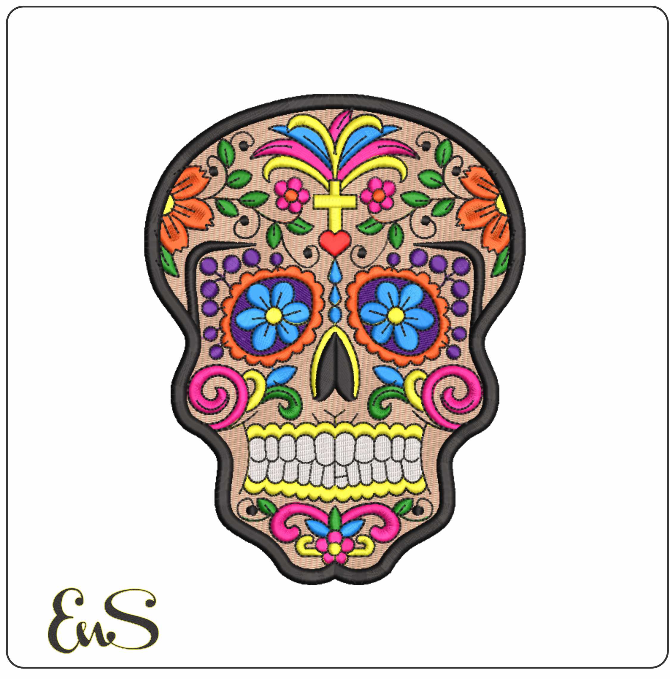 Sugar Skull Lady Day of the Dead - Halloween embroidery design - embroidery file - instant download