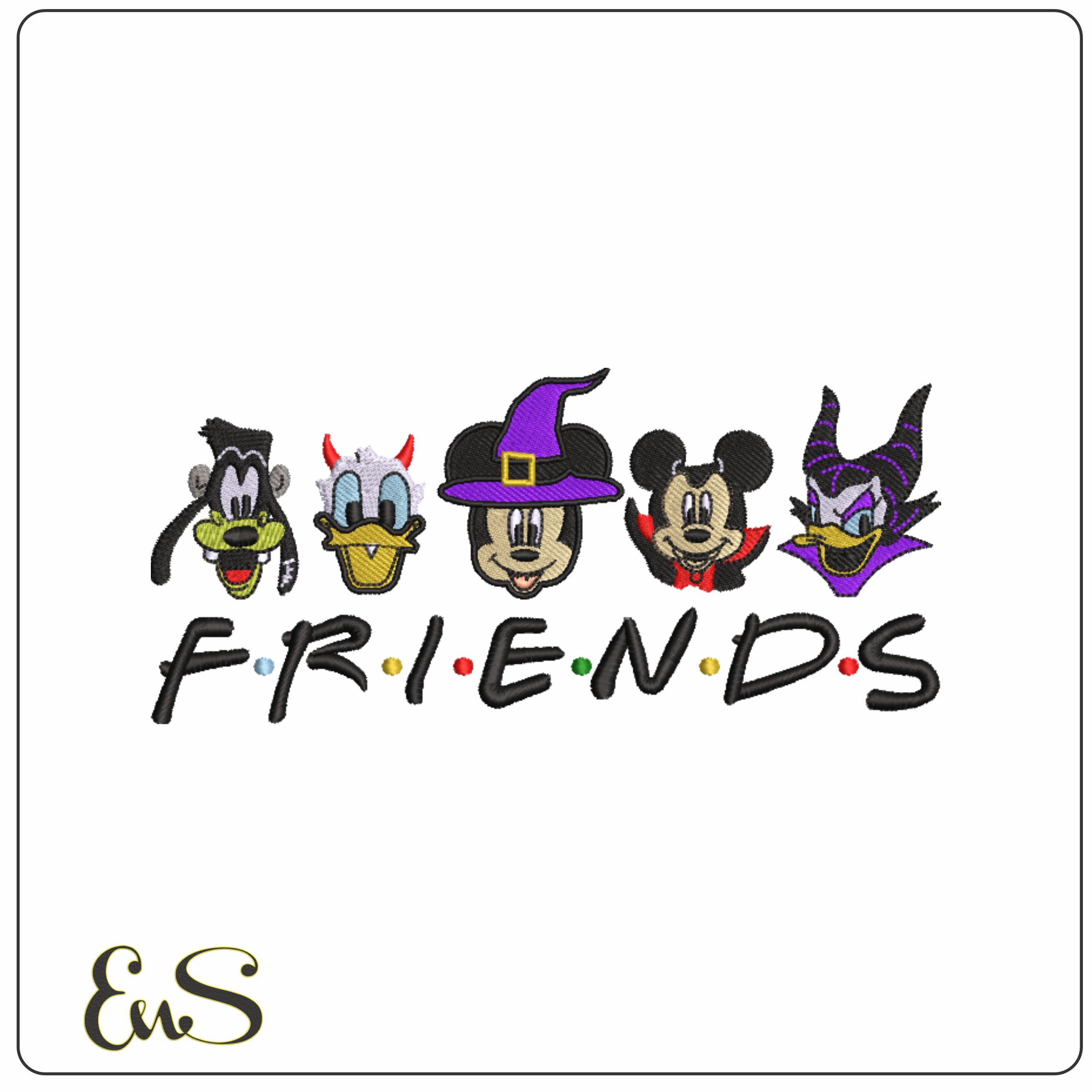 Mickey and Friends in Halloween - Halloween embroidery design - embroidery file - instant download