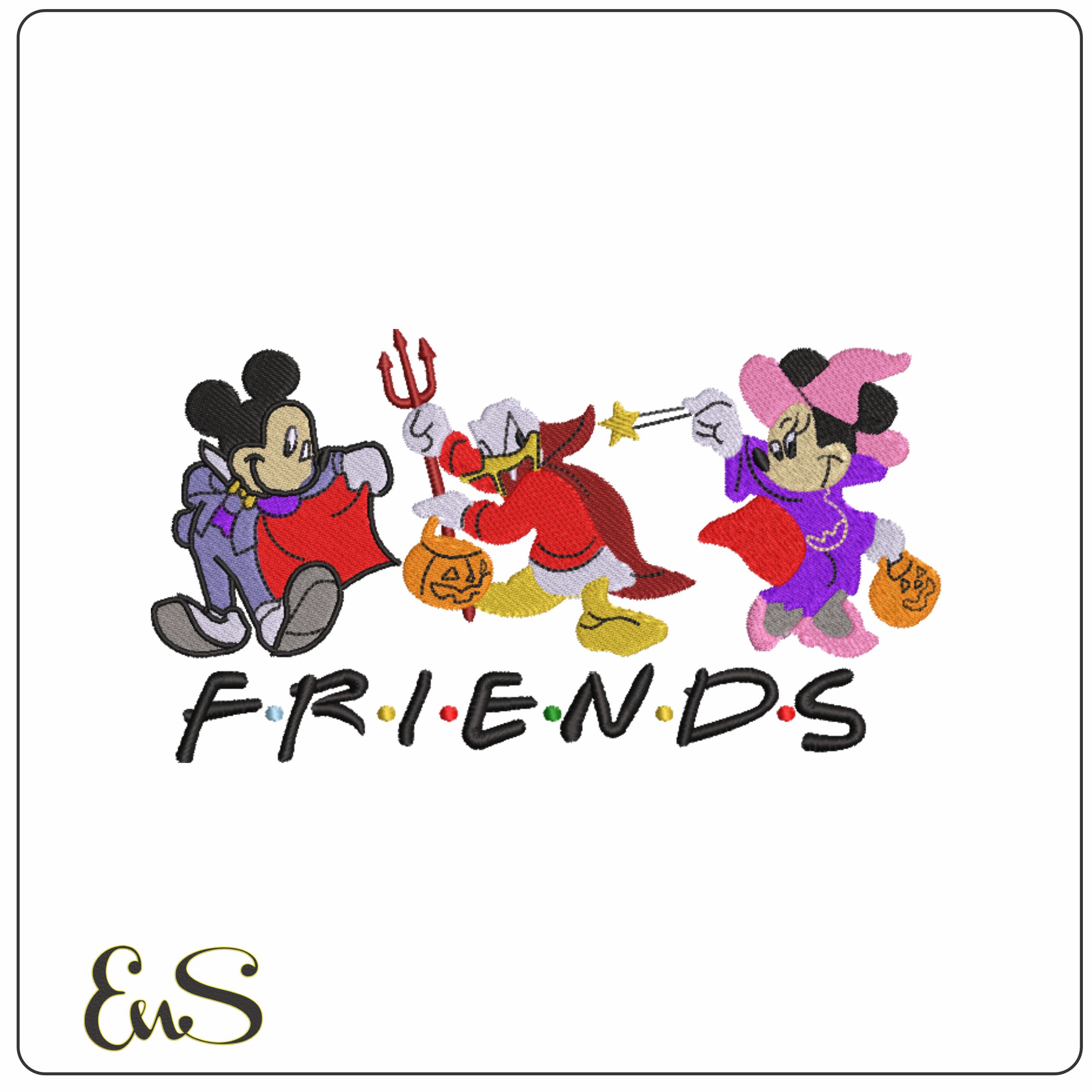 Mickey Minnie Donald Wizard Devil - Halloween embroidery design - embroidery file - instant download