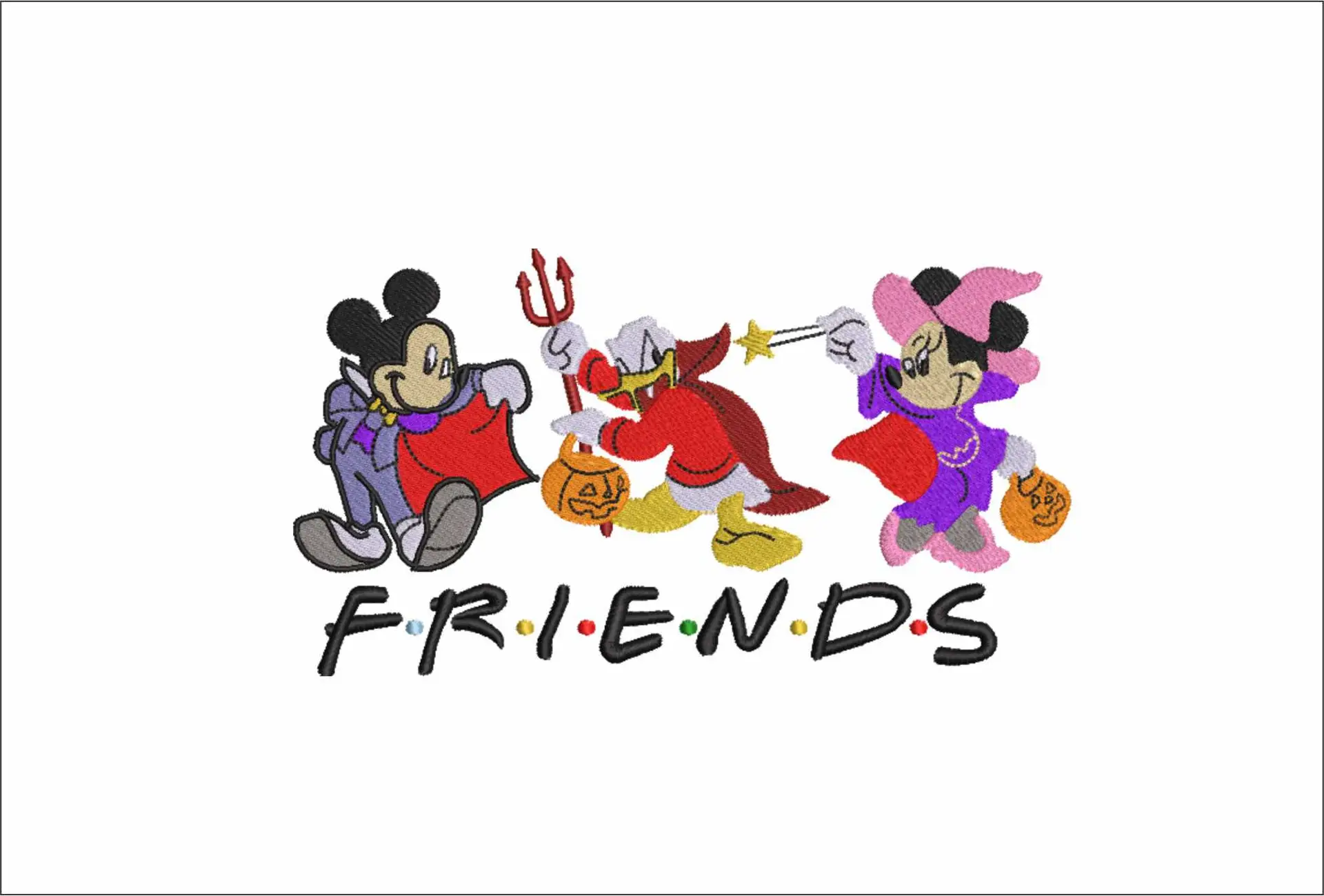 Mickey Minnie Donald Wizard Devil - Halloween embroidery design - embroidery file - instant download