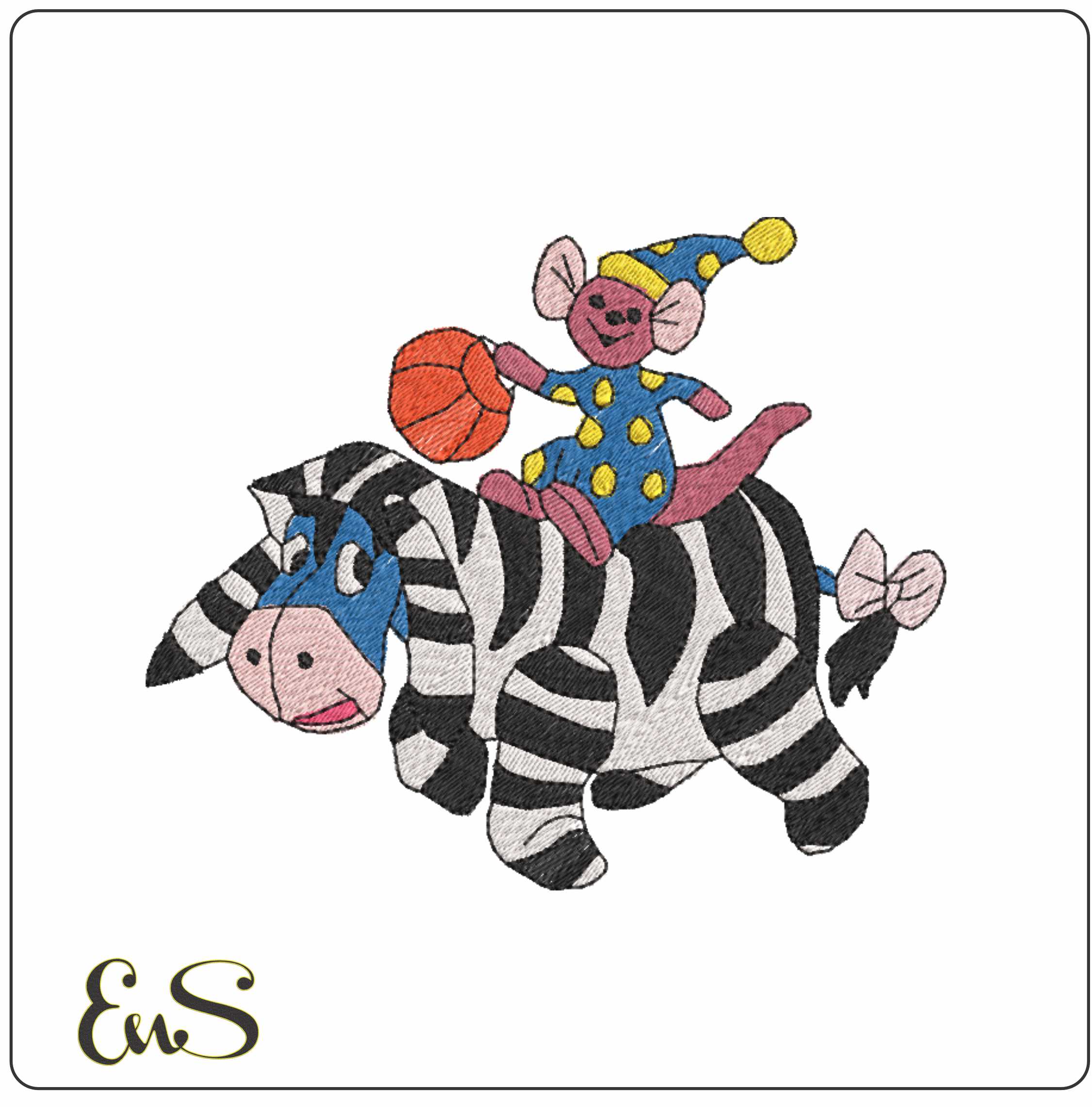 Piglet and Eeyore - Halloween embroidery design - embroidery file - instant download