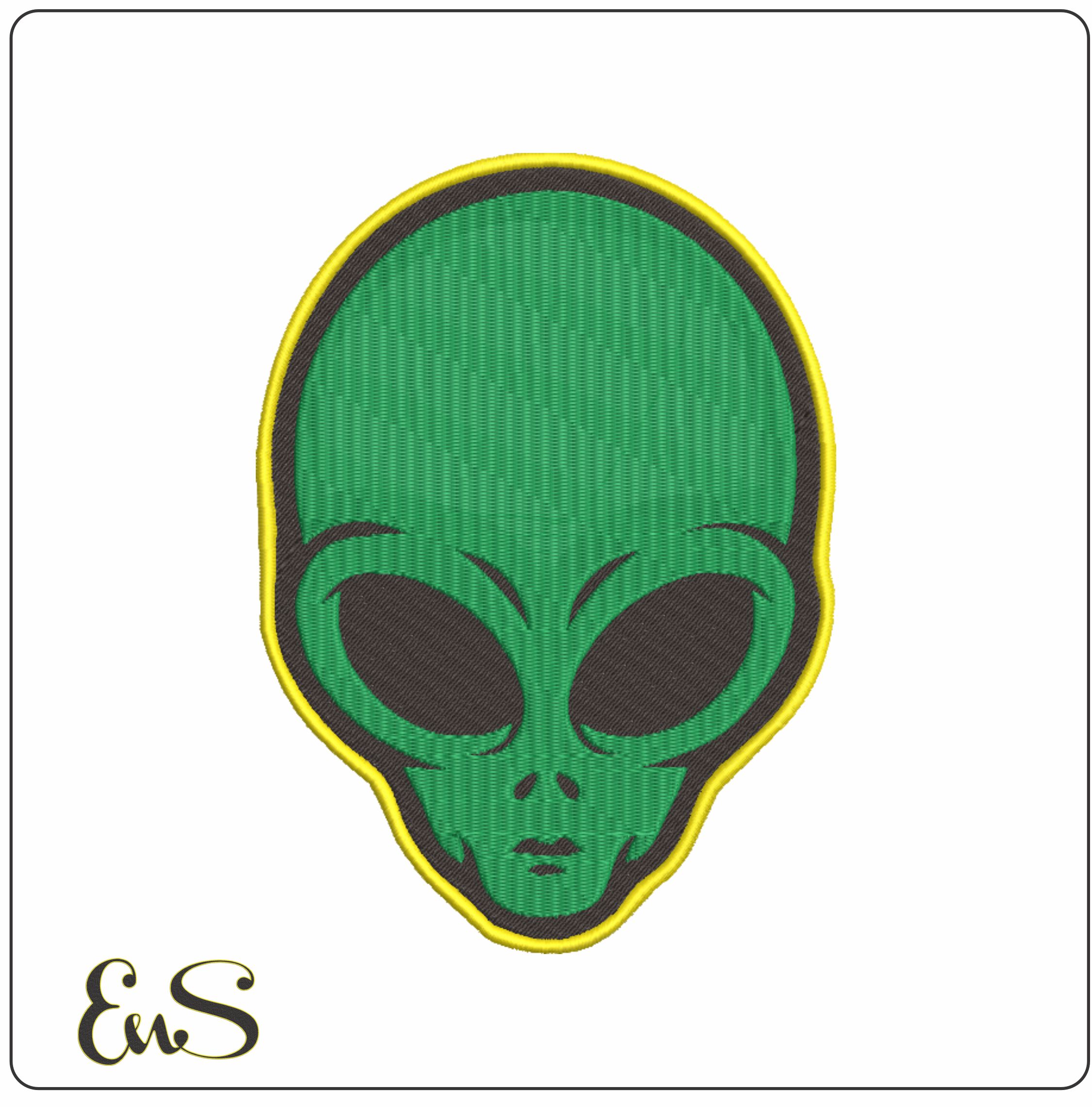 Alien Head machine embroidery design