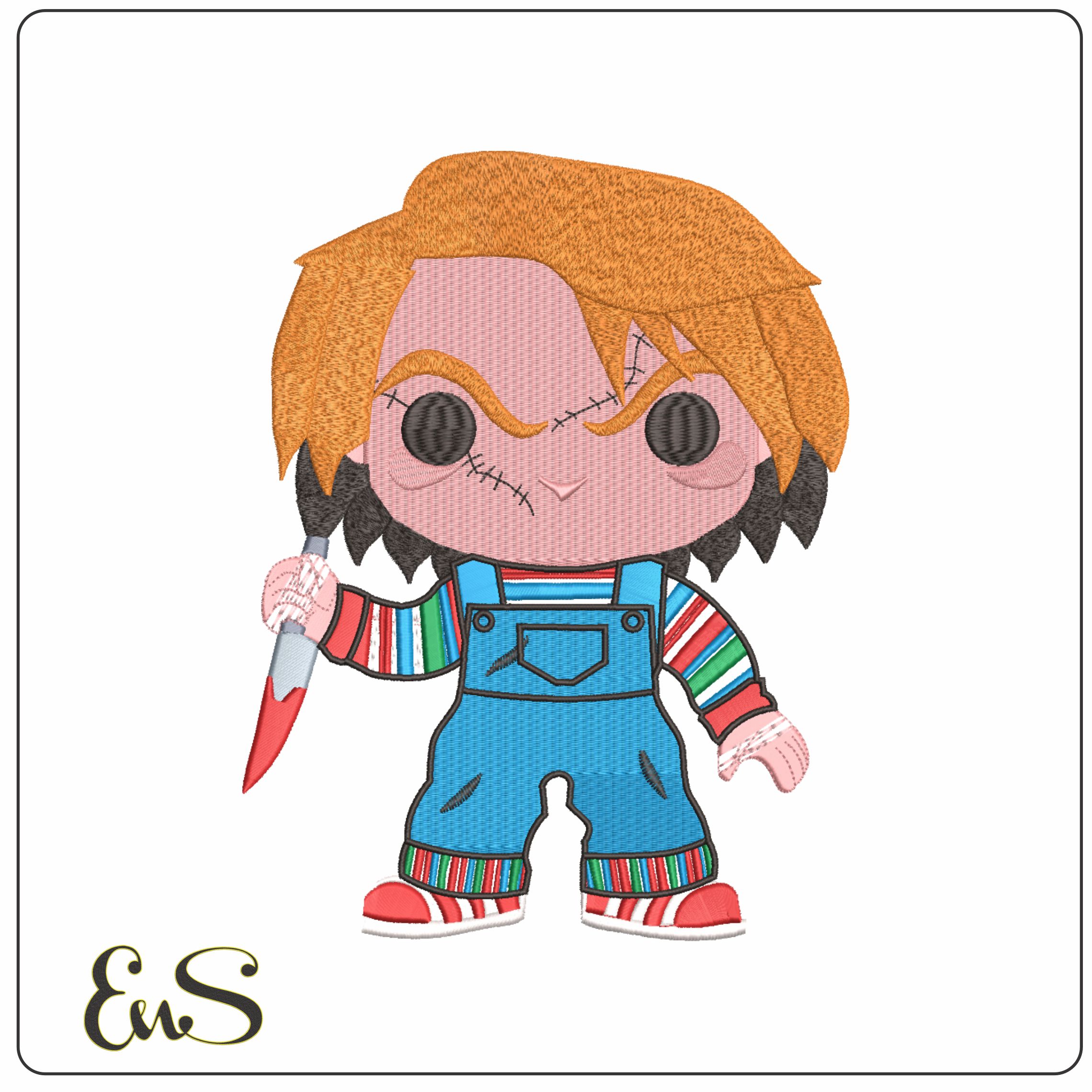 Chucky Cartoon - Halloween embroidery design - embroidery file - instant download