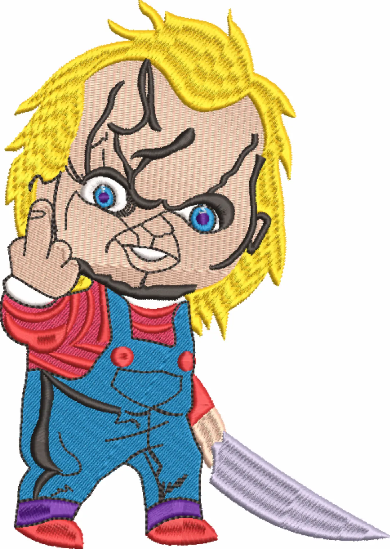 Chucky Finger Cartoon - Halloween embroidery design - embroidery file - instant download