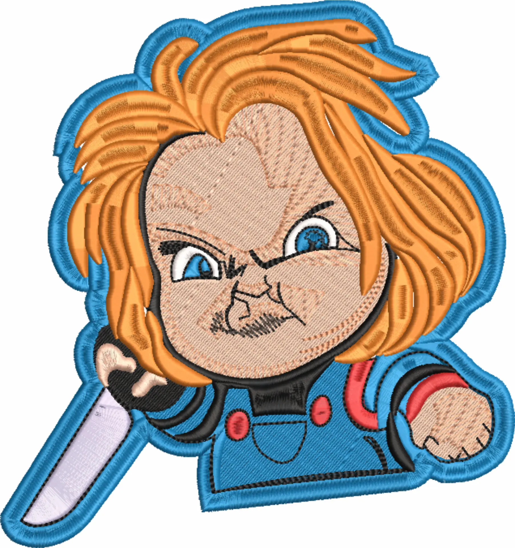 Chucky Knife Cartoon - Halloween embroidery design - embroidery file - instant download