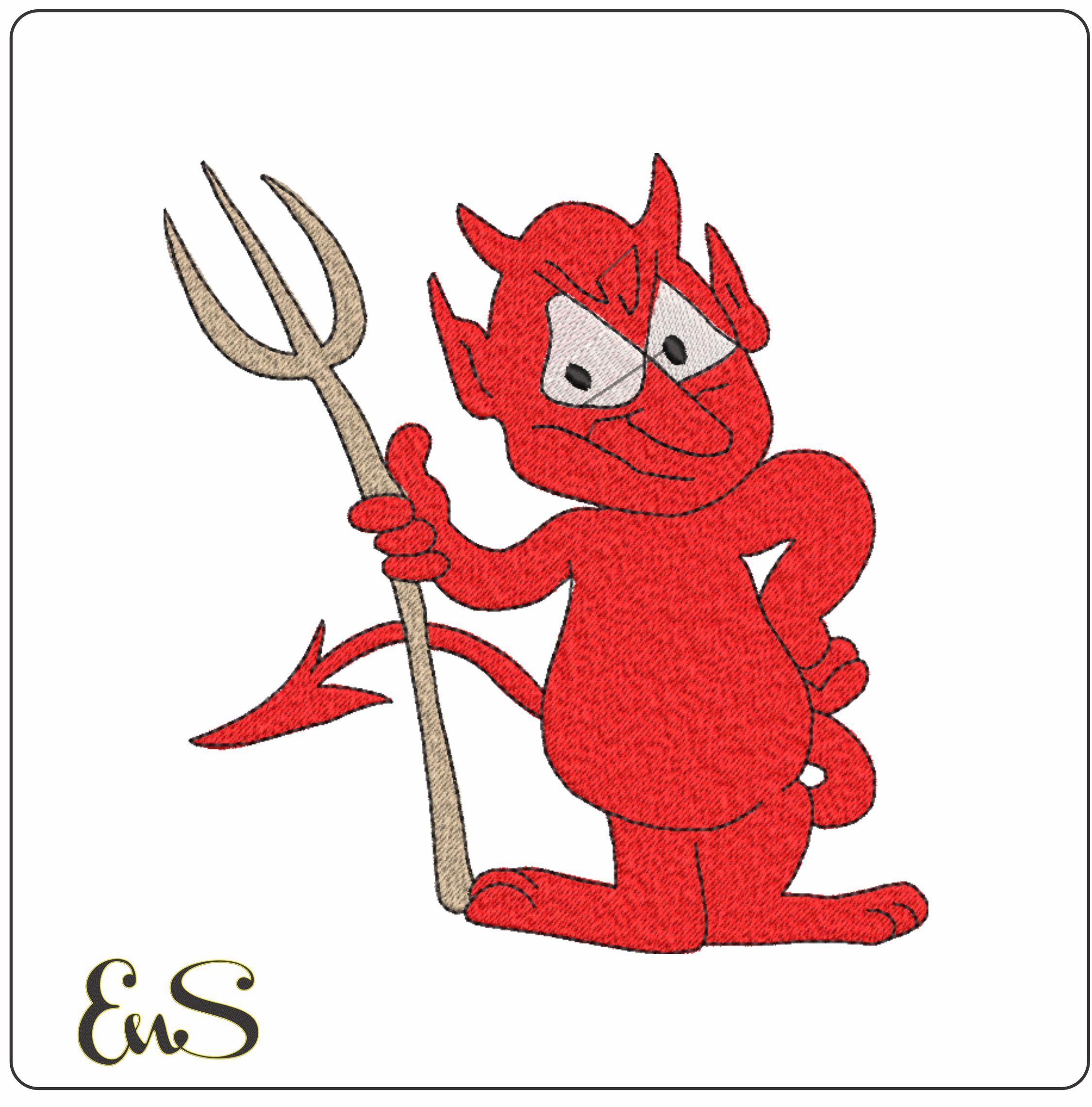 Devil - Halloween embroidery design - embroidery file - instant download