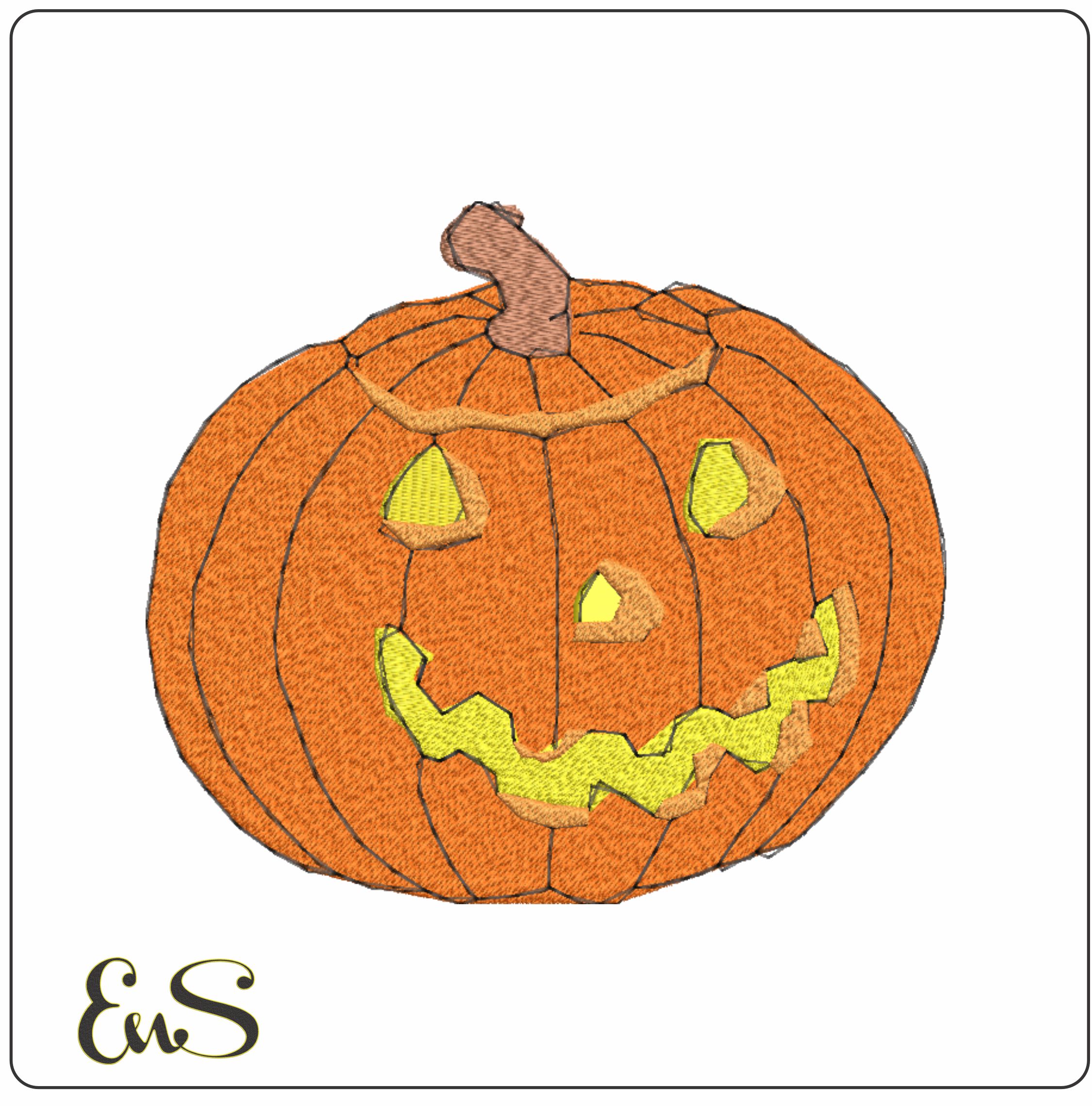 Halloween Pumpkin - Halloween embroidery design - embroidery file - instant download