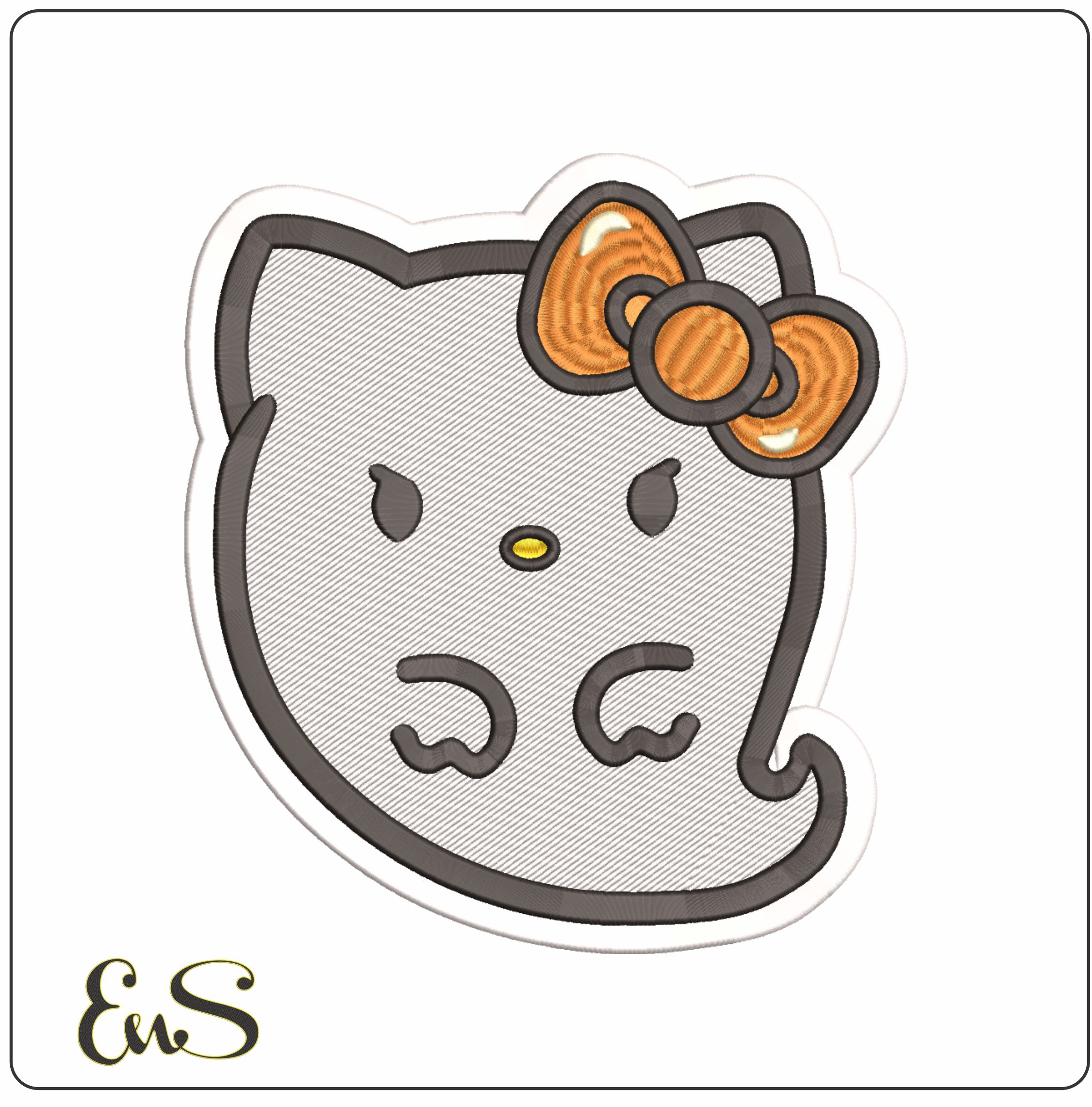 Hello Kitty Ghost - Halloween embroidery design - embroidery file - instant download