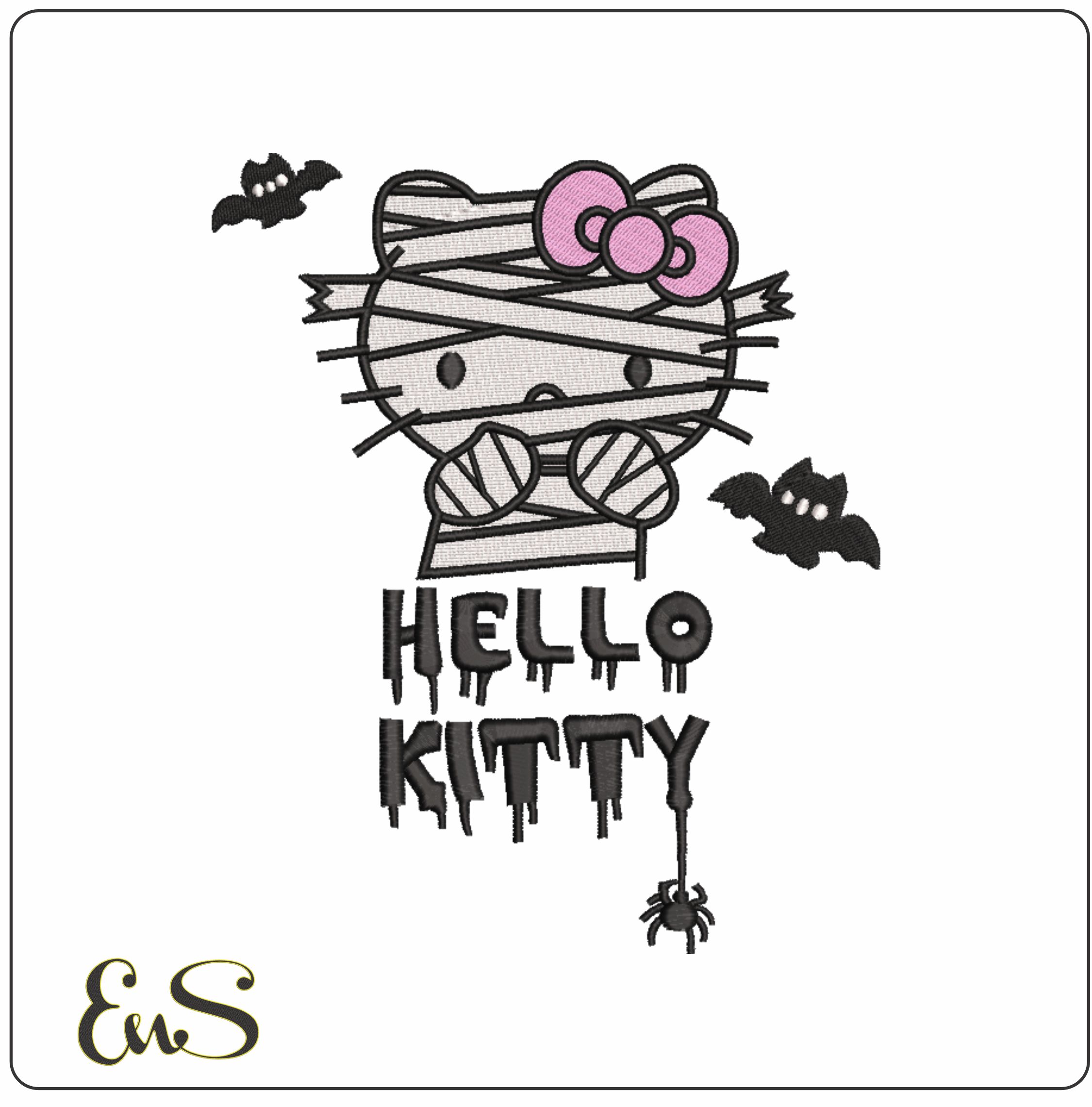 Hello Kitty Mummy - Halloween embroidery design - embroidery file - instant download