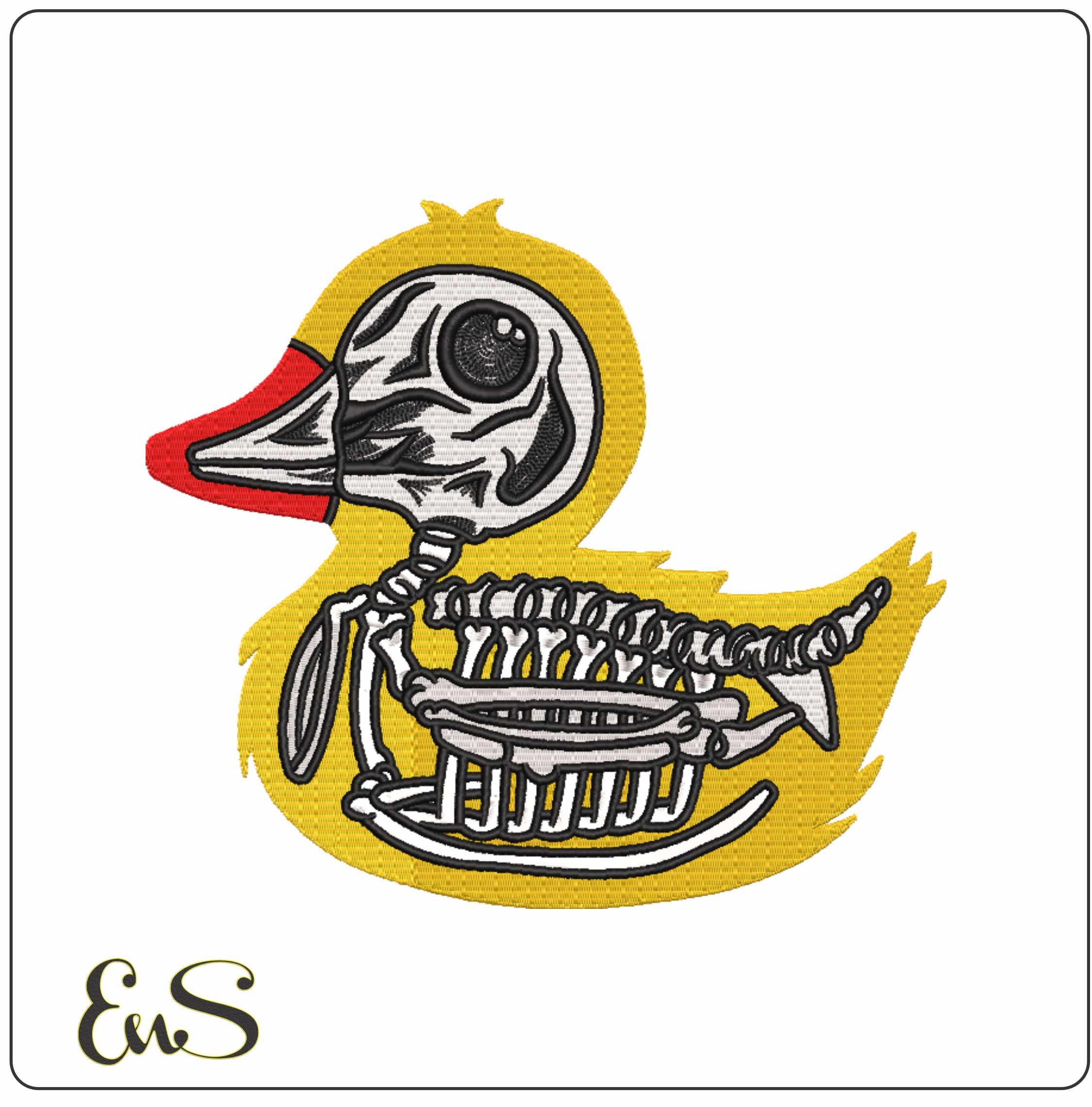 Skeleton Duck - Halloween embroidery design - embroidery file - instant download