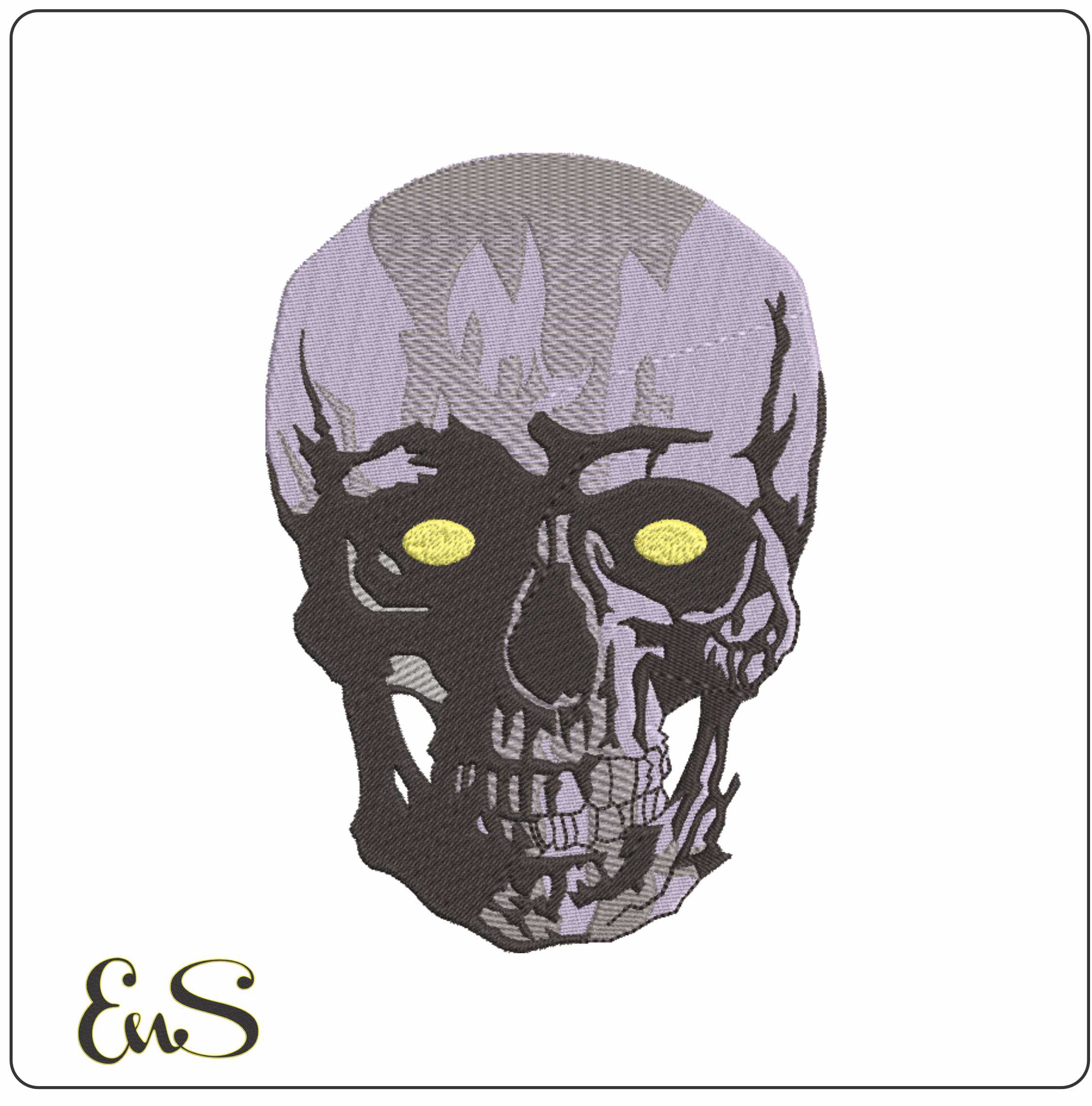 Skeleton Head - Halloween embroidery design - embroidery file - instant download