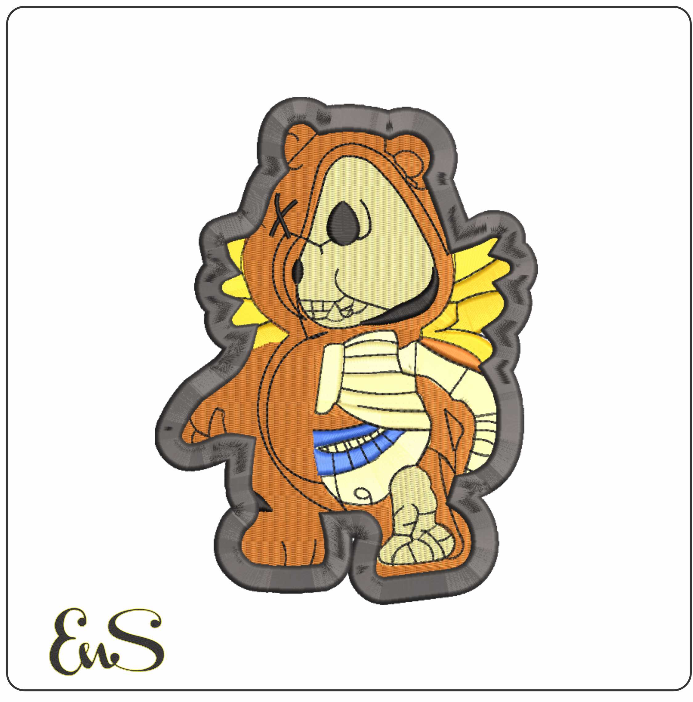 Skeleton Teddy - Halloween embroidery design - embroidery file - instant download