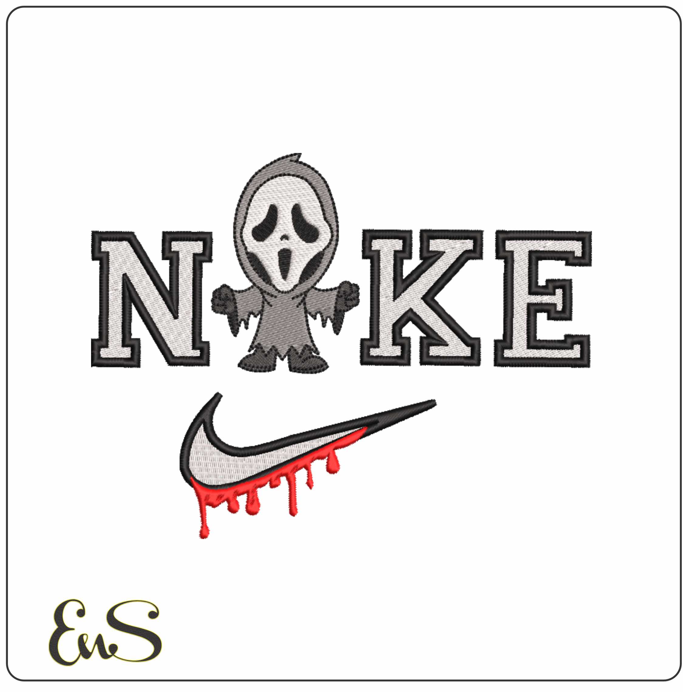 Nike Scream Young - Halloween embroidery design - embroidery file - instant download