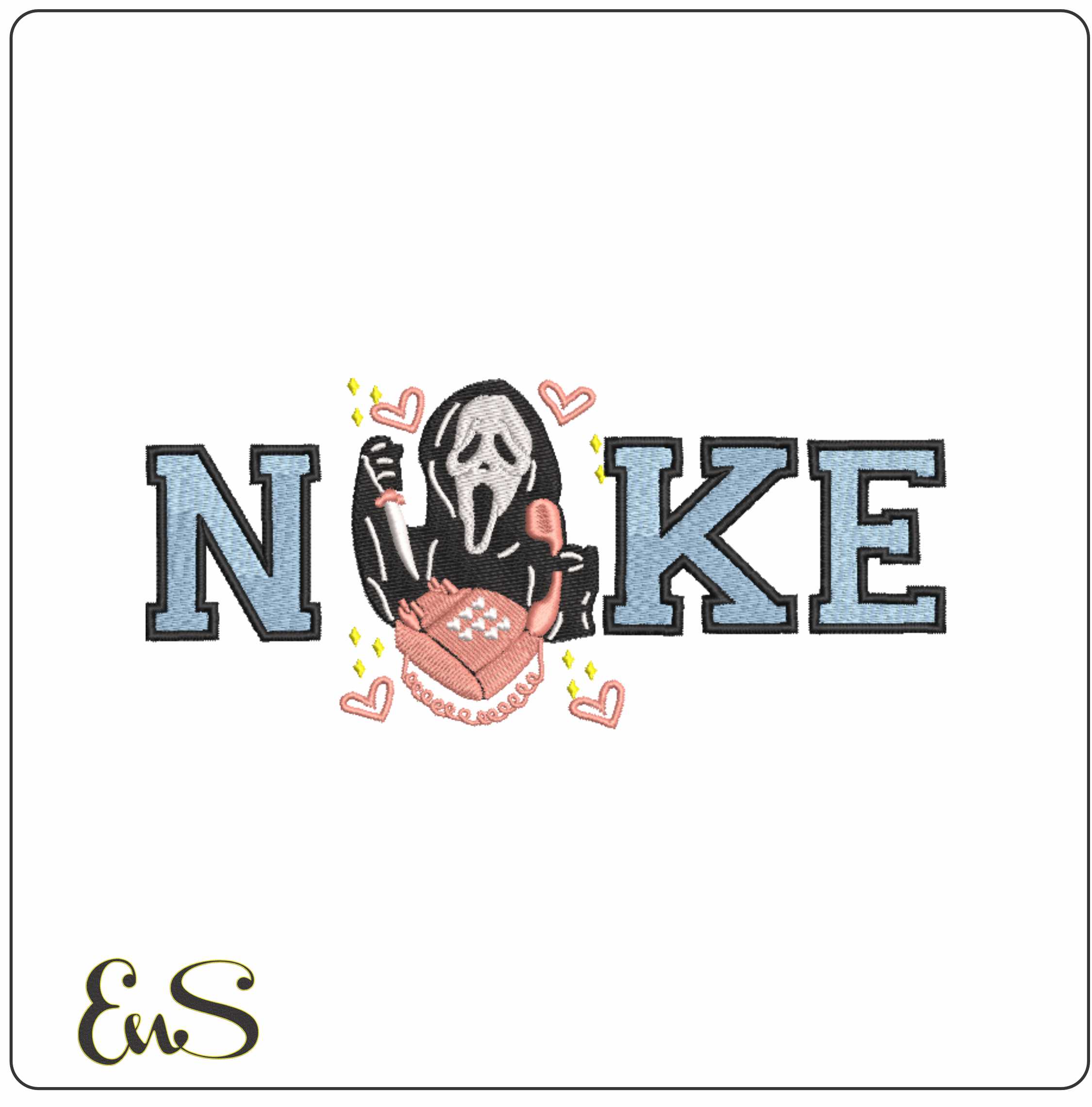 Nike Scream - Halloween embroidery design - embroidery file - instant download