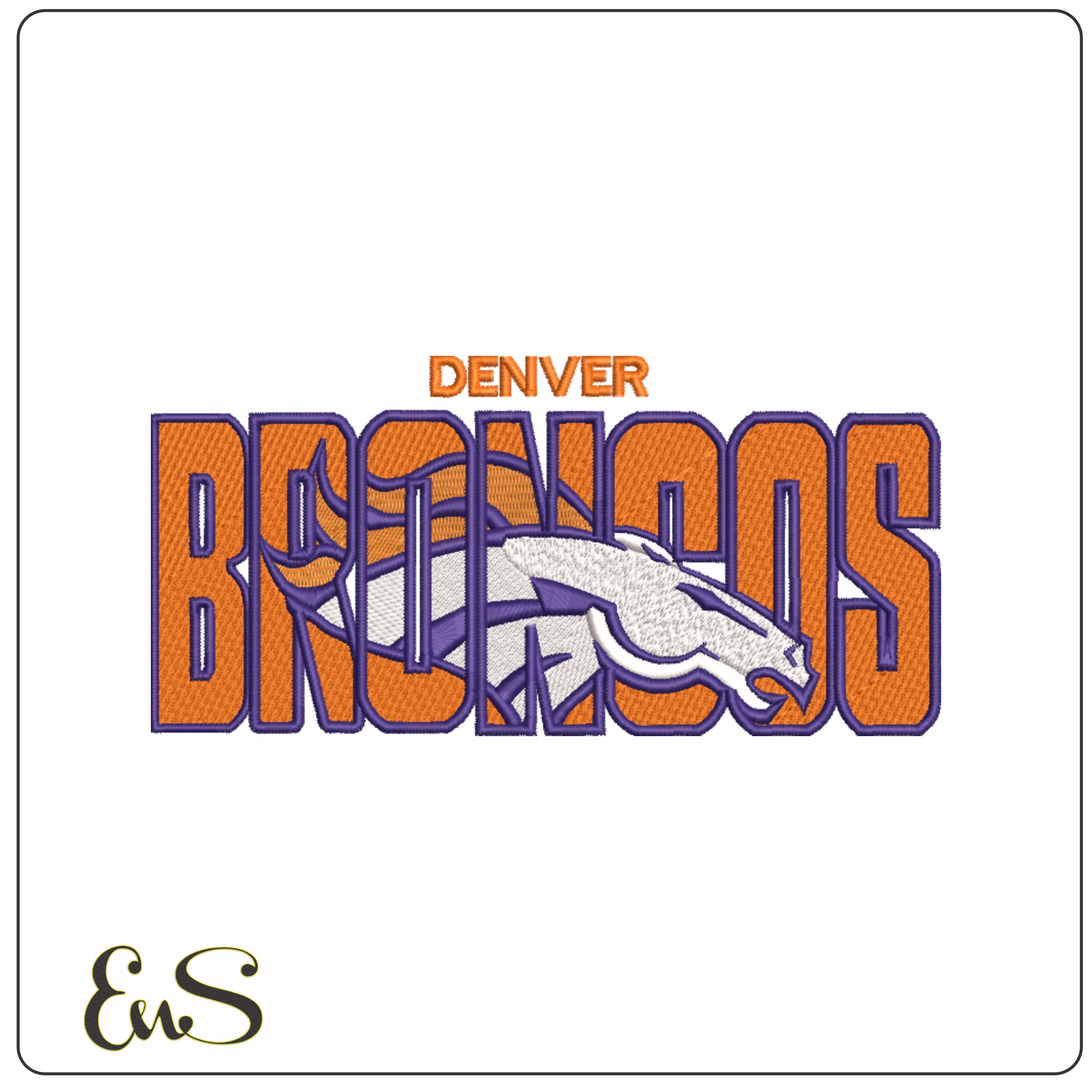 Denver Broncos NFL stylized embroidery design -Mile High Stadium men's football embroidery machine pattern embroidery file - instant download