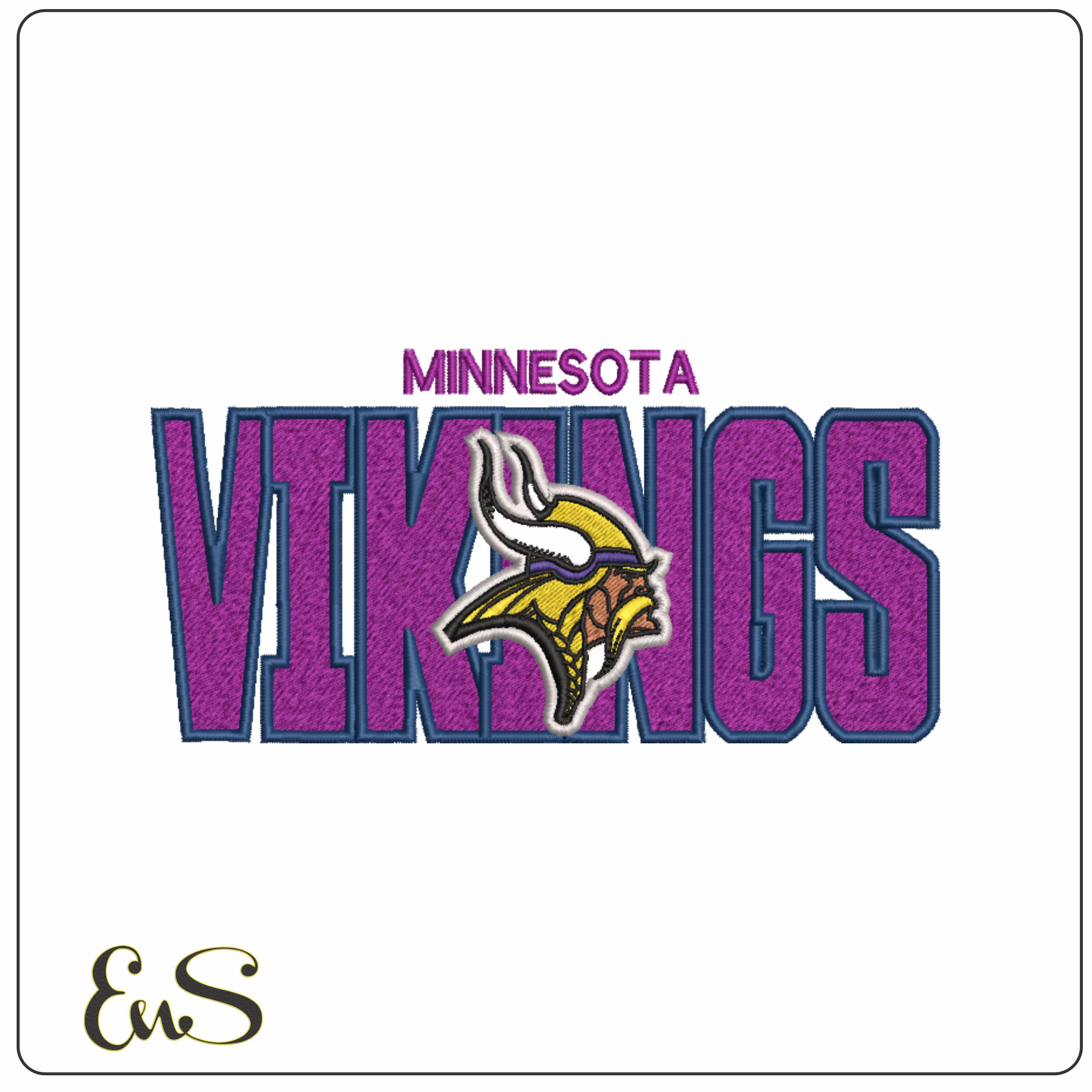 Minnesota Vikings NFL Stylized embroidery design -U.S Bank Stadium men's football embroidery machine pattern embroidery file - instant download