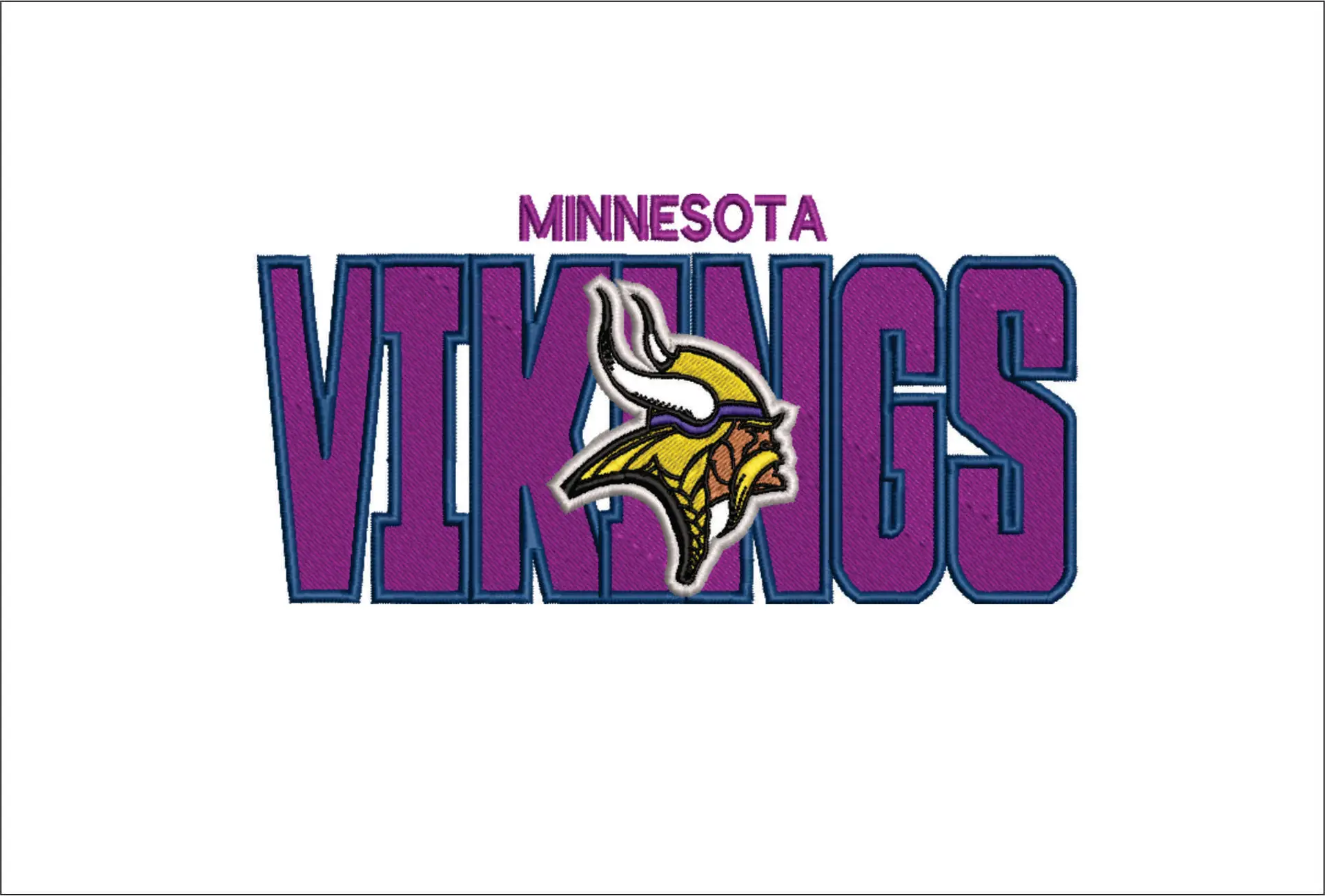 Minnesota Vikings NFL Stylized embroidery design -U.S Bank Stadium men's football embroidery machine pattern embroidery file - instant download