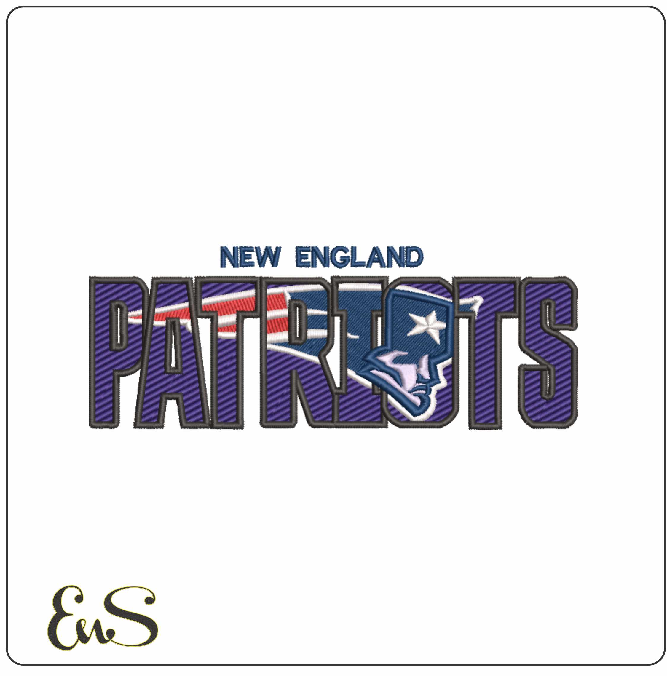 New England Patriots NFL stylised embroidery design -Gillette Stadium men's football embroidery machine pattern embroidery file - instant download