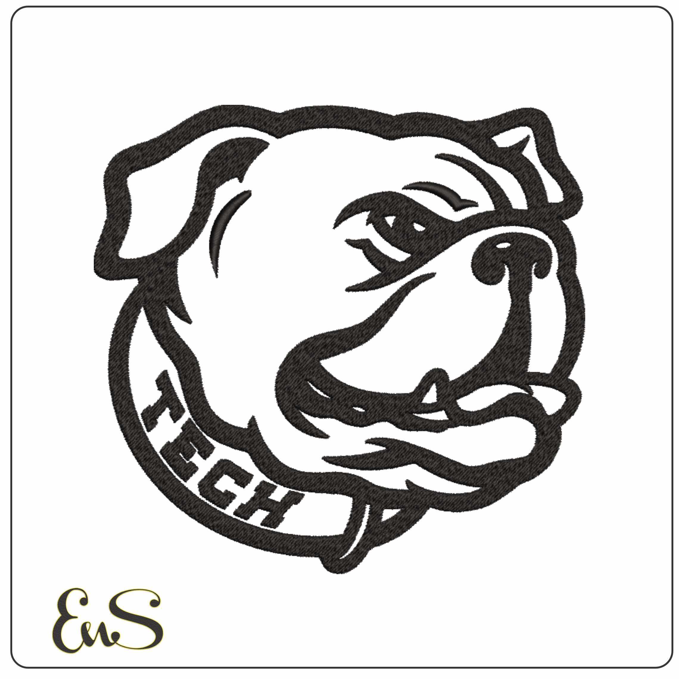 Louisiana Tech Bulldog Outline embroidery design - Louisiana Tech Logo embroidery machine pattern embroidery file - instant download in a frame