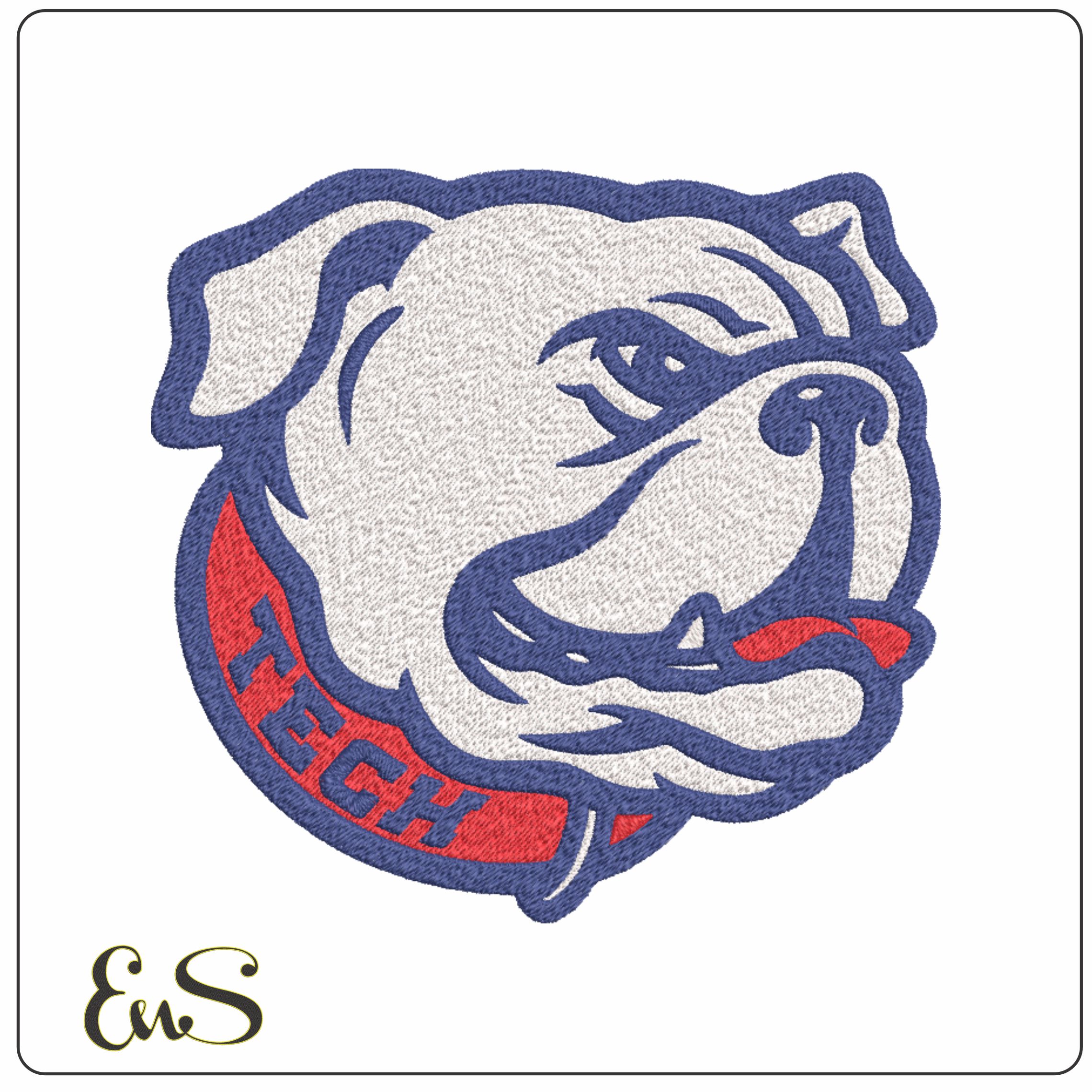Louisiana Tech Bulldog embroidery design - Louisiana Tech Logo embroidery machine pattern embroidery file - instant download in a frame